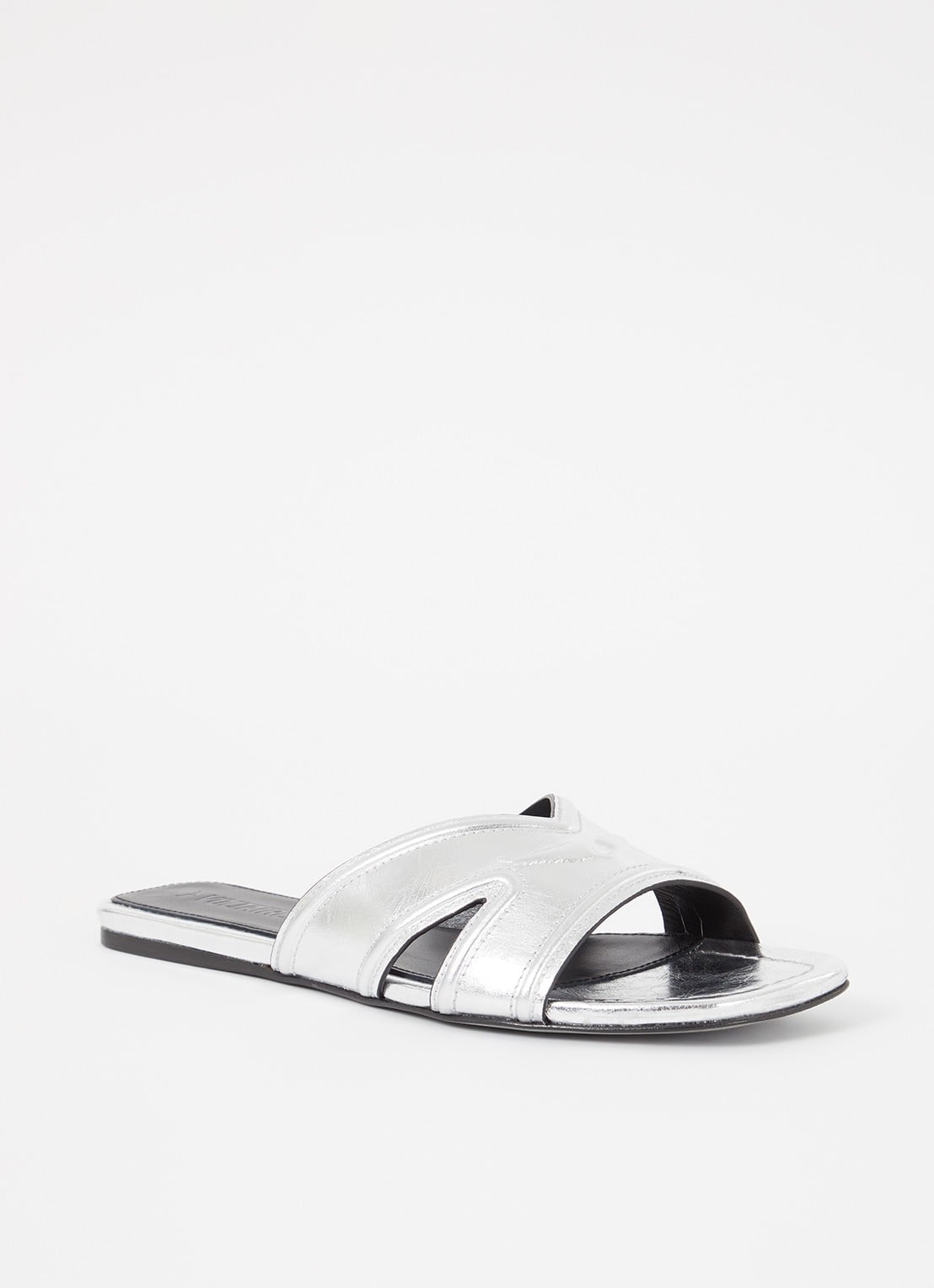 Zadig&Voltaire Azora sandaal van leer met metallic finish - voorkant 2 zilver
