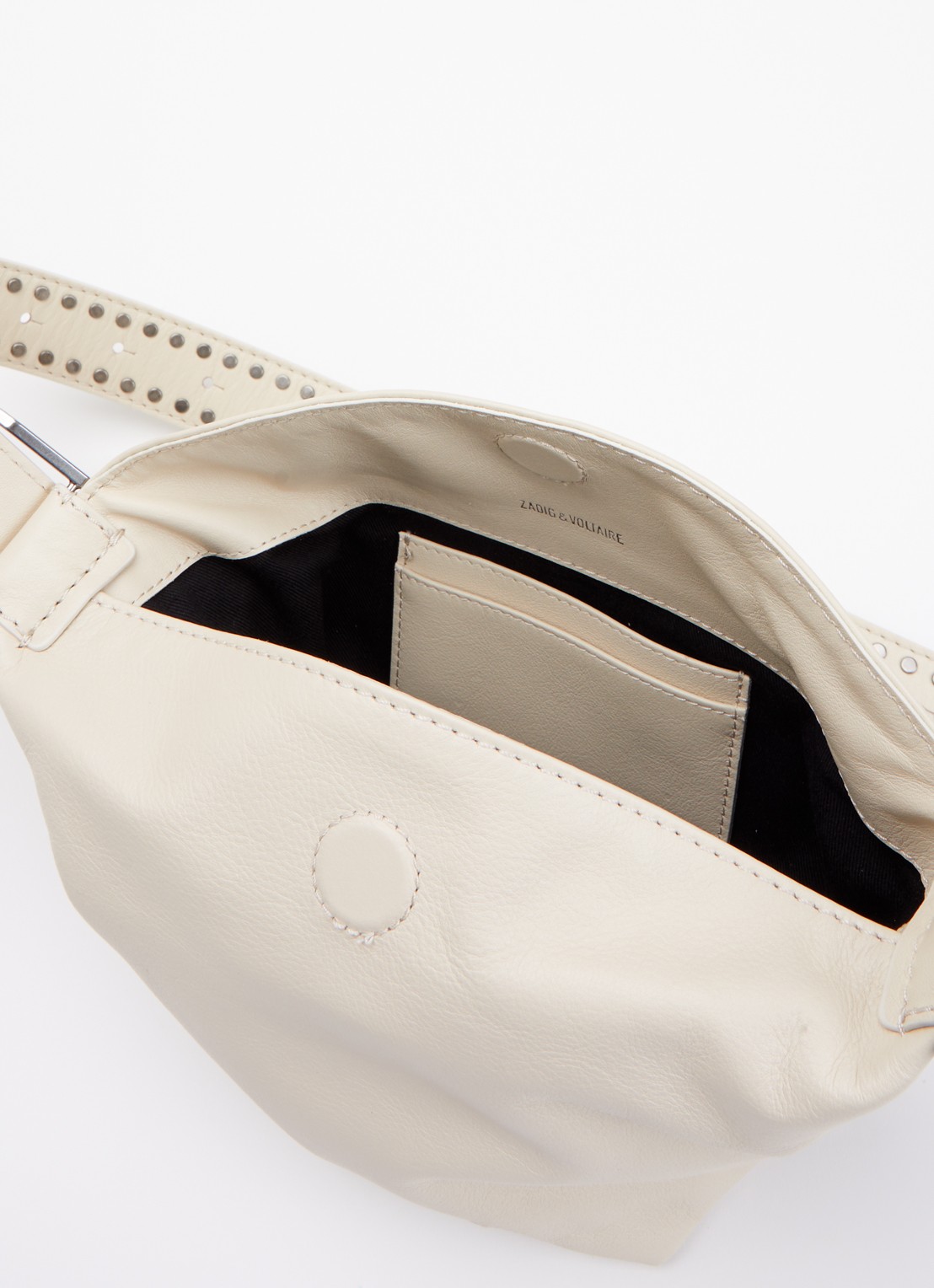Zadig&Voltaire Baby Jane crossbodytas van leer - detail creme