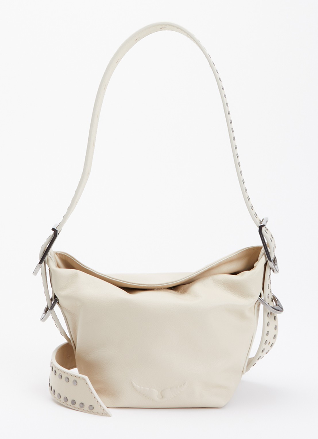 Zadig&Voltaire Baby Jane crossbodytas van leer - voorkant 4 creme