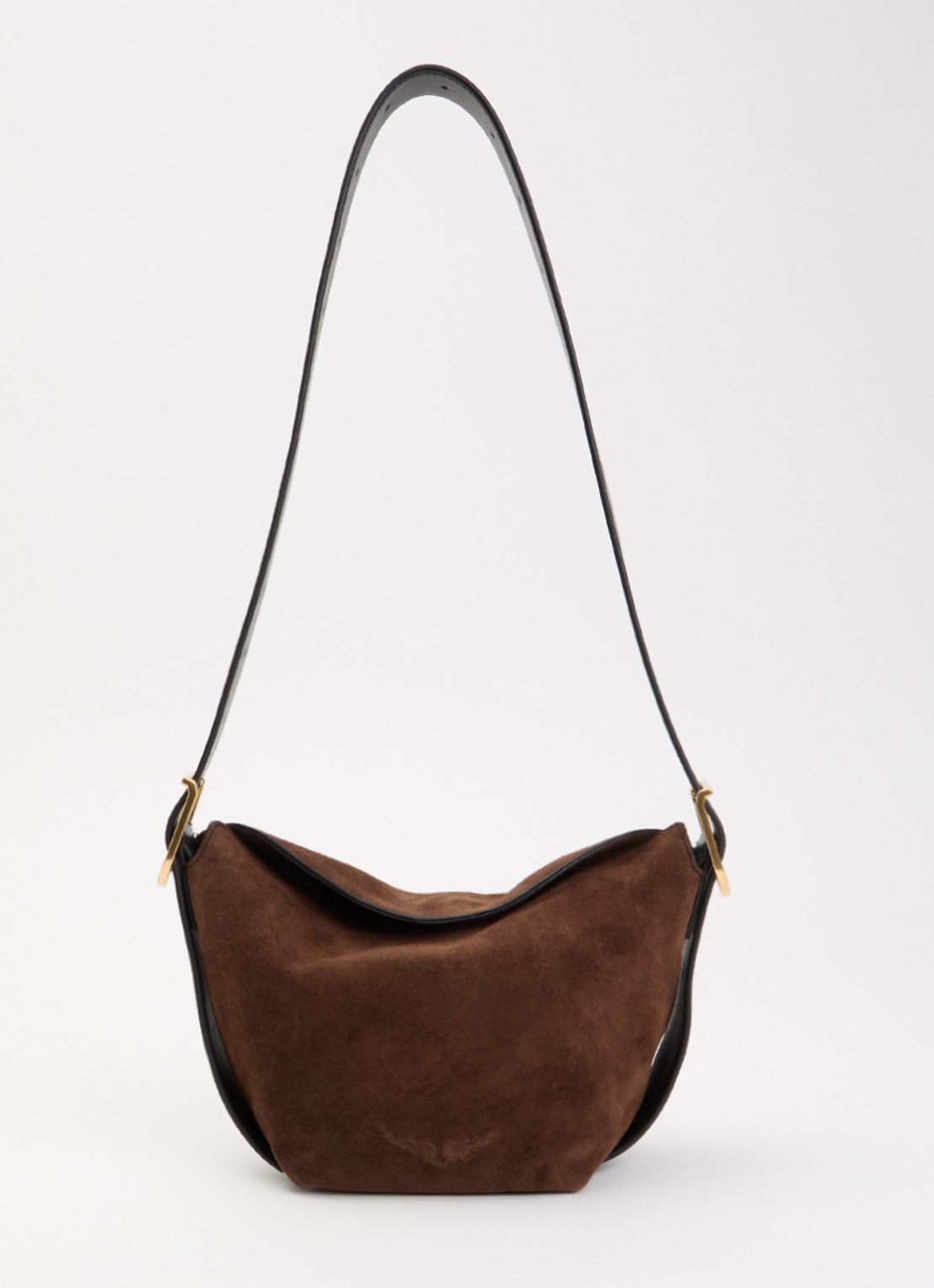 Zadig&Voltaire Baby Jane schoudertas van suède met afneembare schouderriem - voorkant 5 bruin