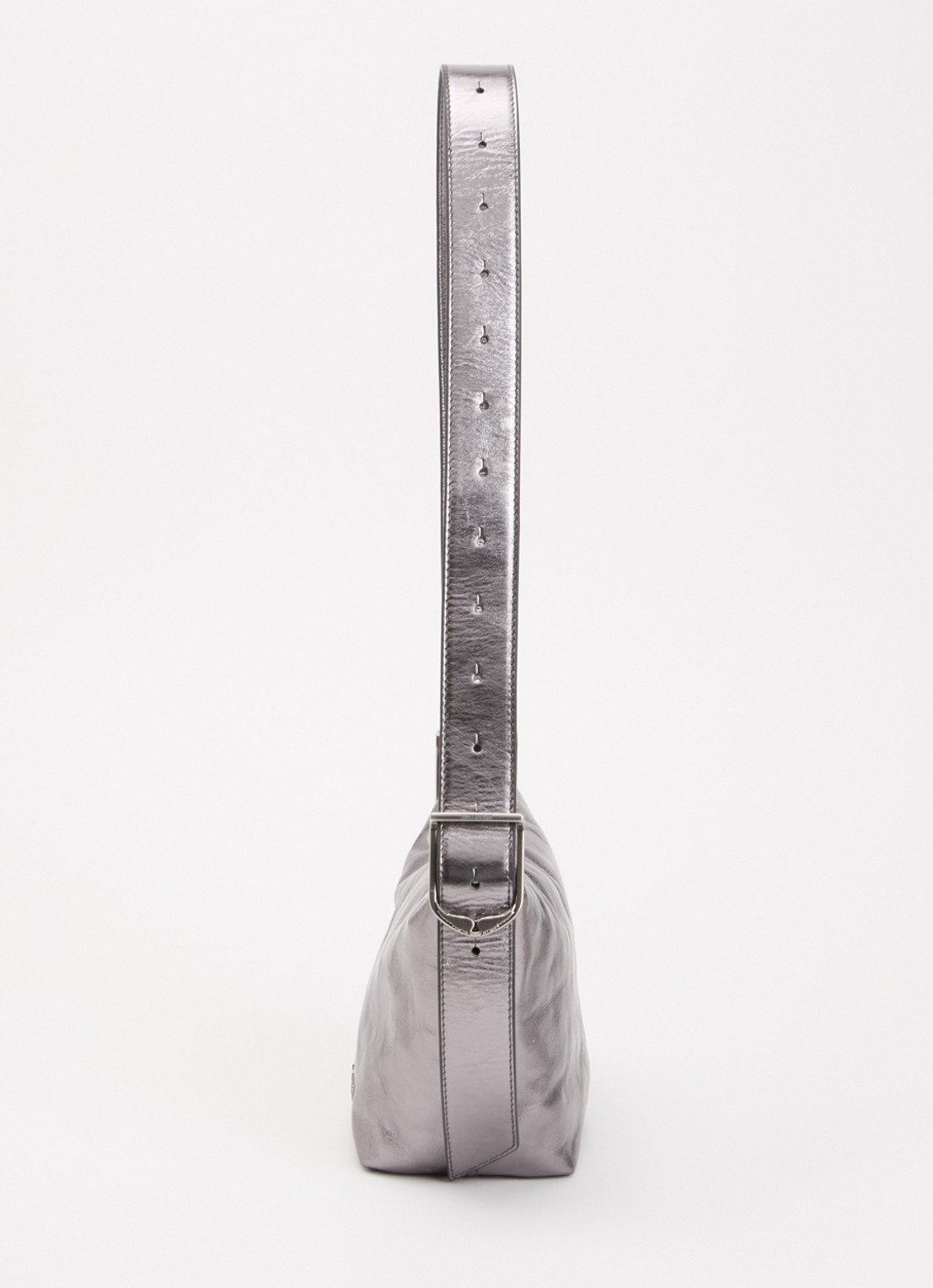 Zadig&Voltaire Baby Jane Vintage schoudertas van leer met metallic finish - detail 4 antraciet