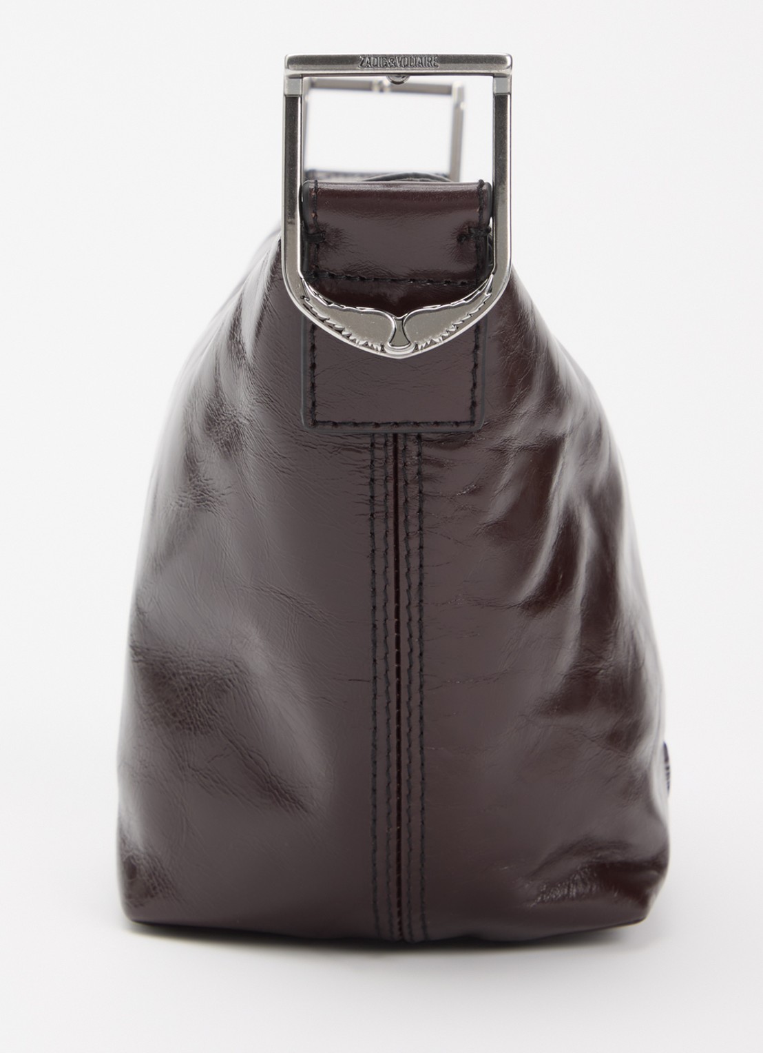 Zadig&Voltaire Baby Jane Vintage schoudertas van leer - detail 2 kastanjebruin