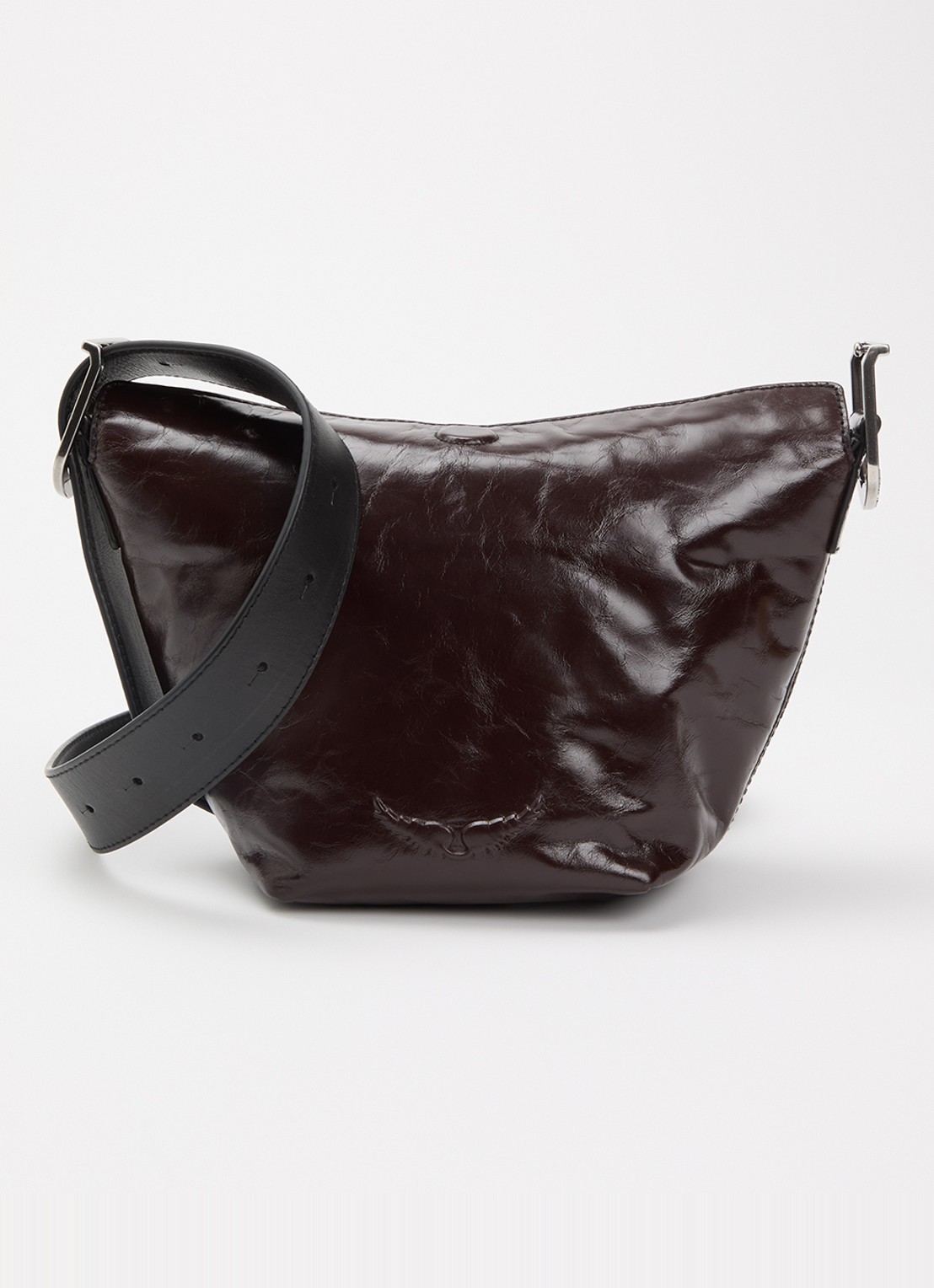 Zadig&Voltaire Baby Jane Vintage schoudertas van leer - voorkant 4 kastanjebruin