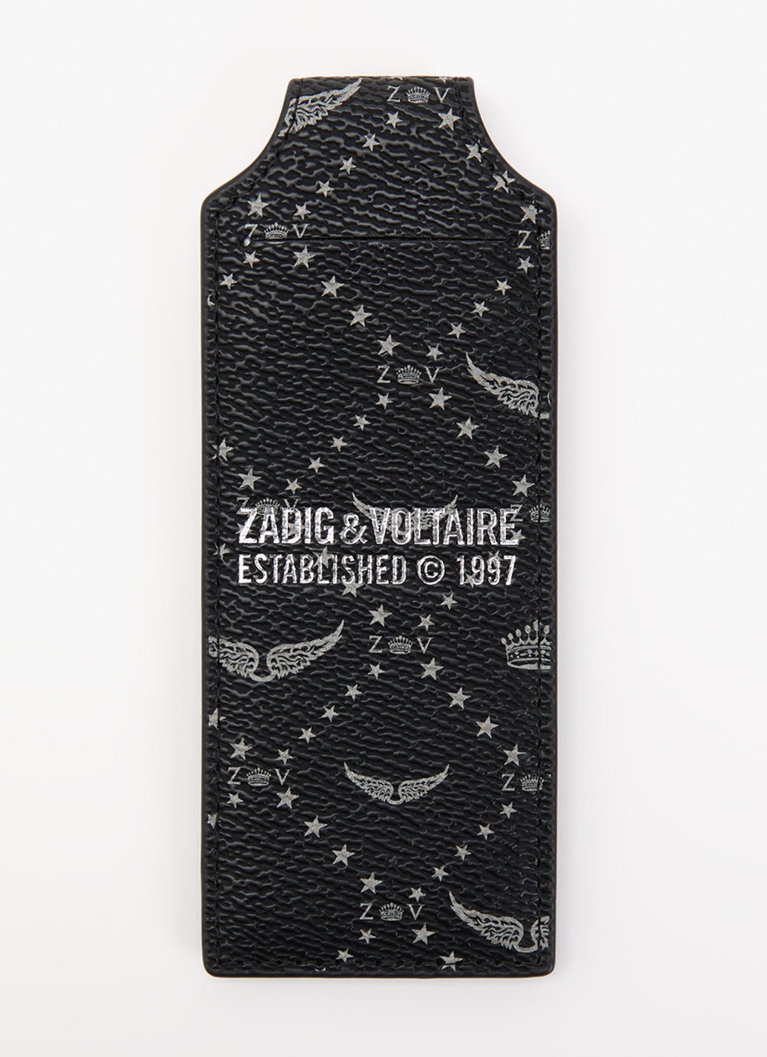 Zadig&Voltaire Bagagelabel met logoprint 14 cm  - voorkant zwart