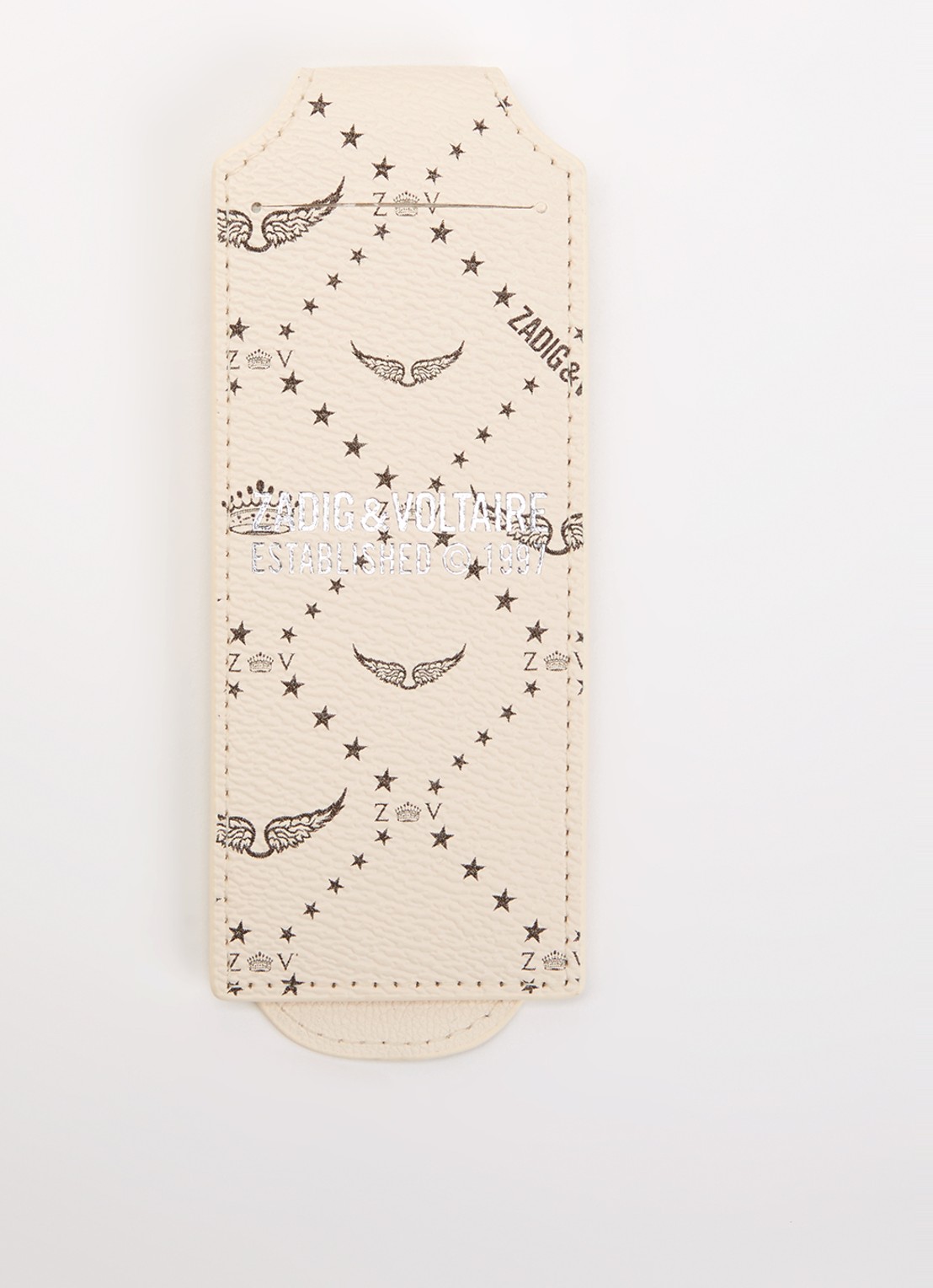 Zadig&Voltaire Bagagelabel met logoprint 14 cm  - voorkant ivoor