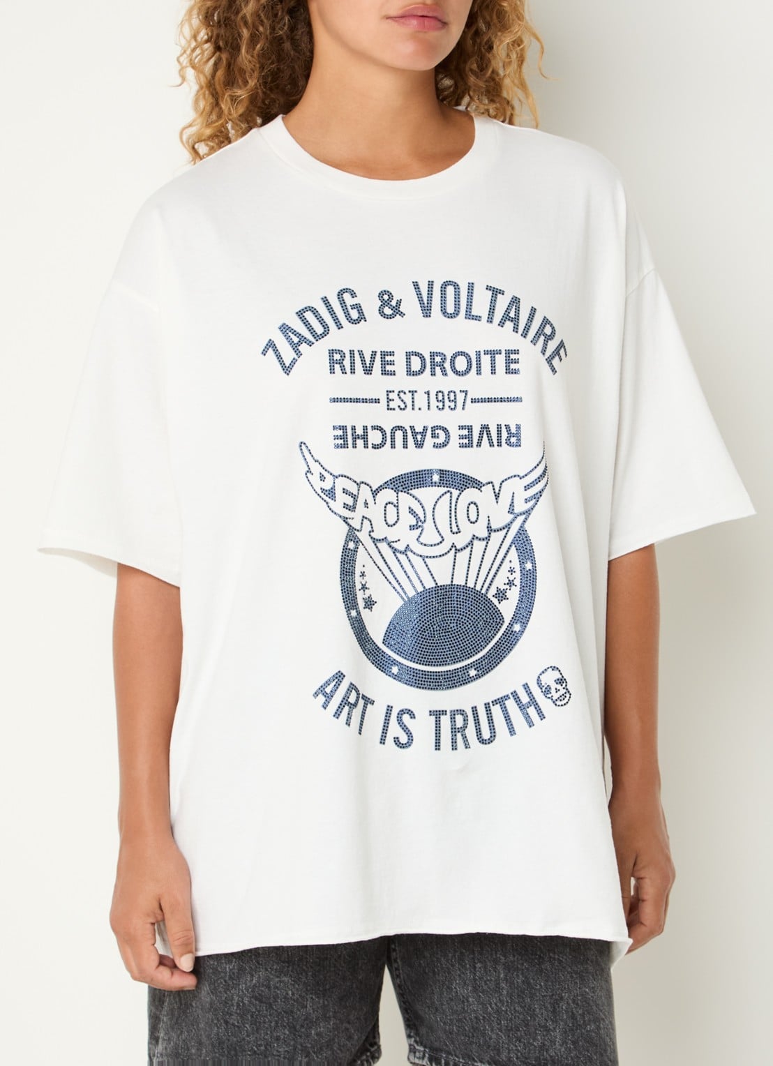 Zadig&Voltaire Berry T-shirt met strass - detail 2 wit
