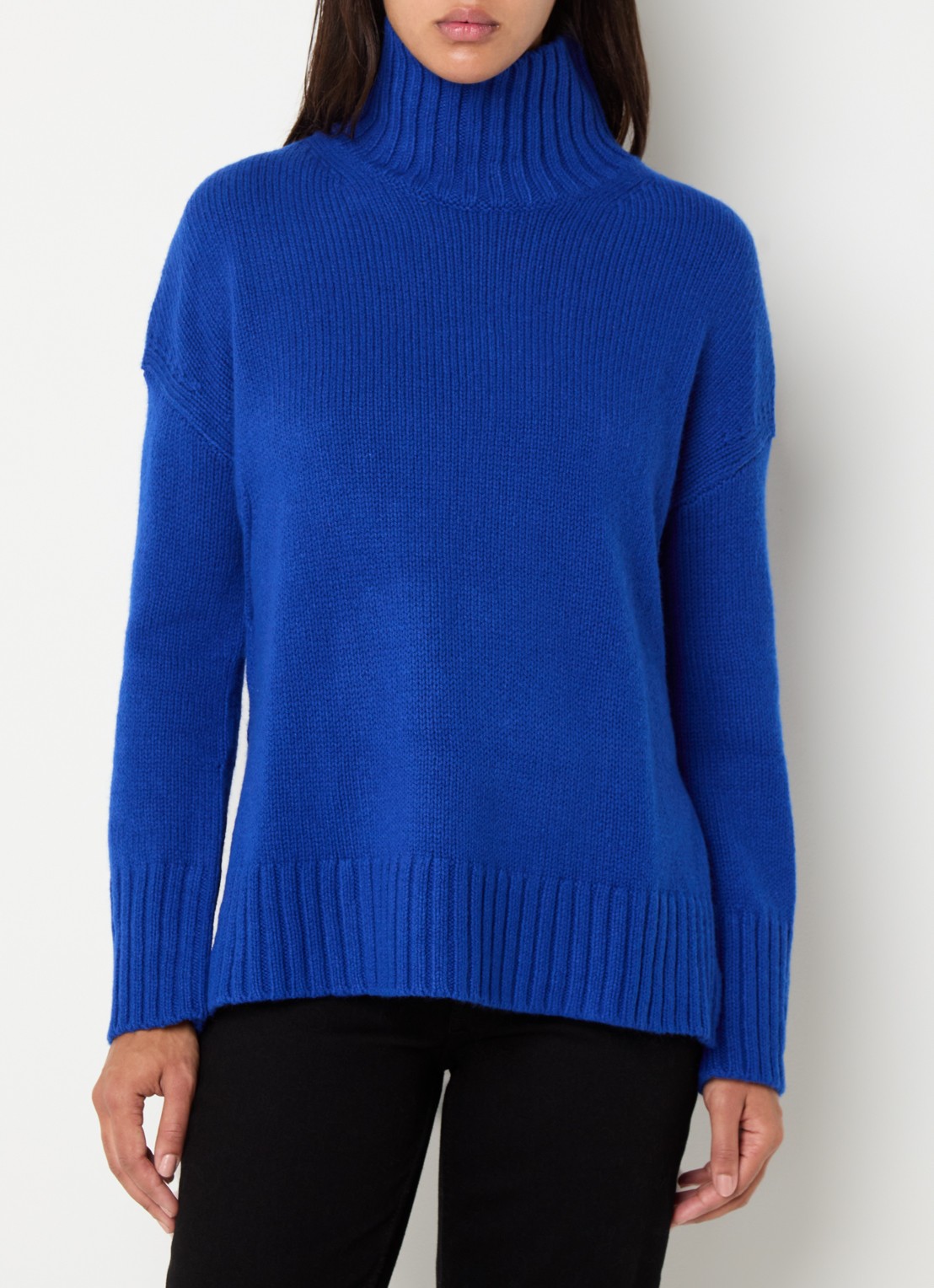 Zadig&Voltaire Bleeza fijngebreide trui in kasjmierblend met col - detail kobaltblauw
