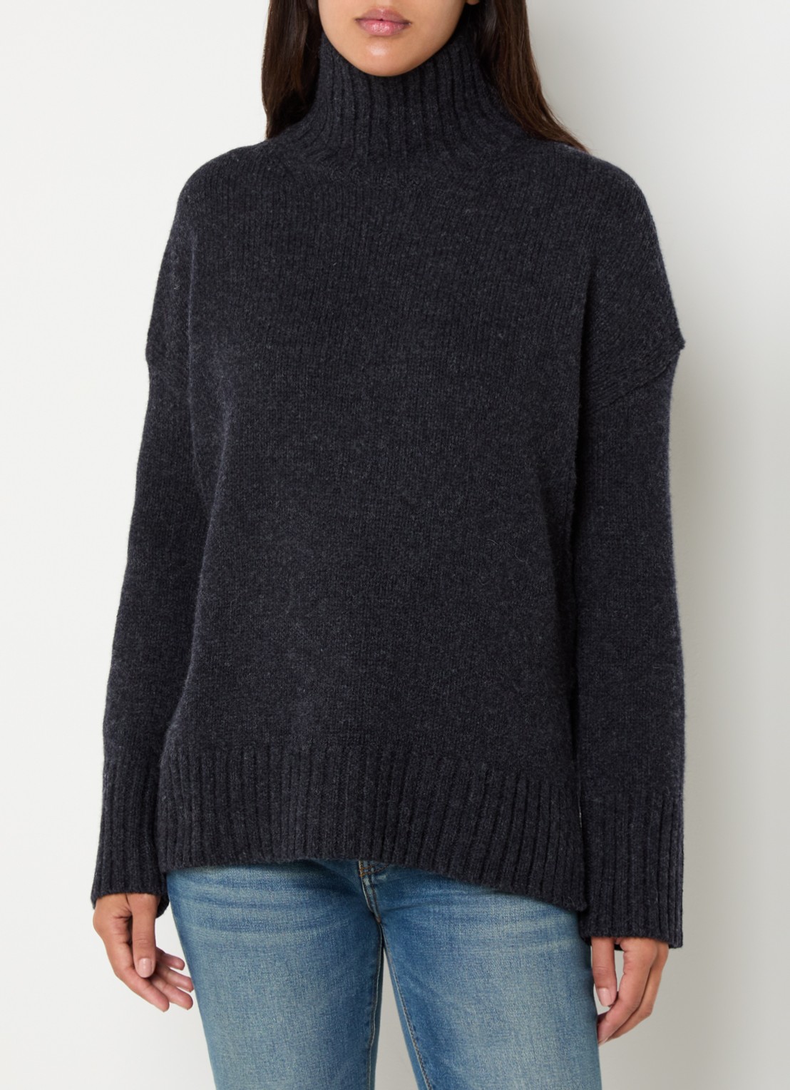 Zadig&Voltaire Bleeza fijngebreide trui in kasjmierblend met col - detail 3 donkerblauw