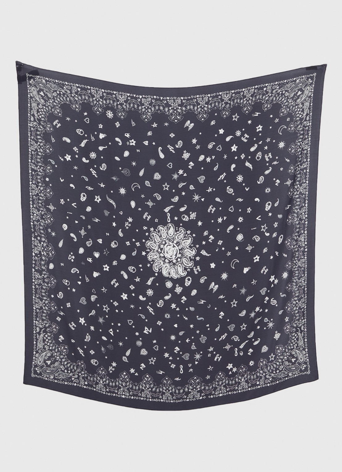 Zadig&Voltaire Blondie bandana van zijde 130 x 130 cm - detail 2 zwart