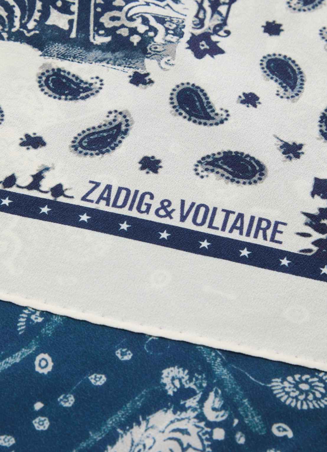 Zadig&Voltaire Blondie Denim sjaal met print 85 x 85 cm - detail 2 indigo