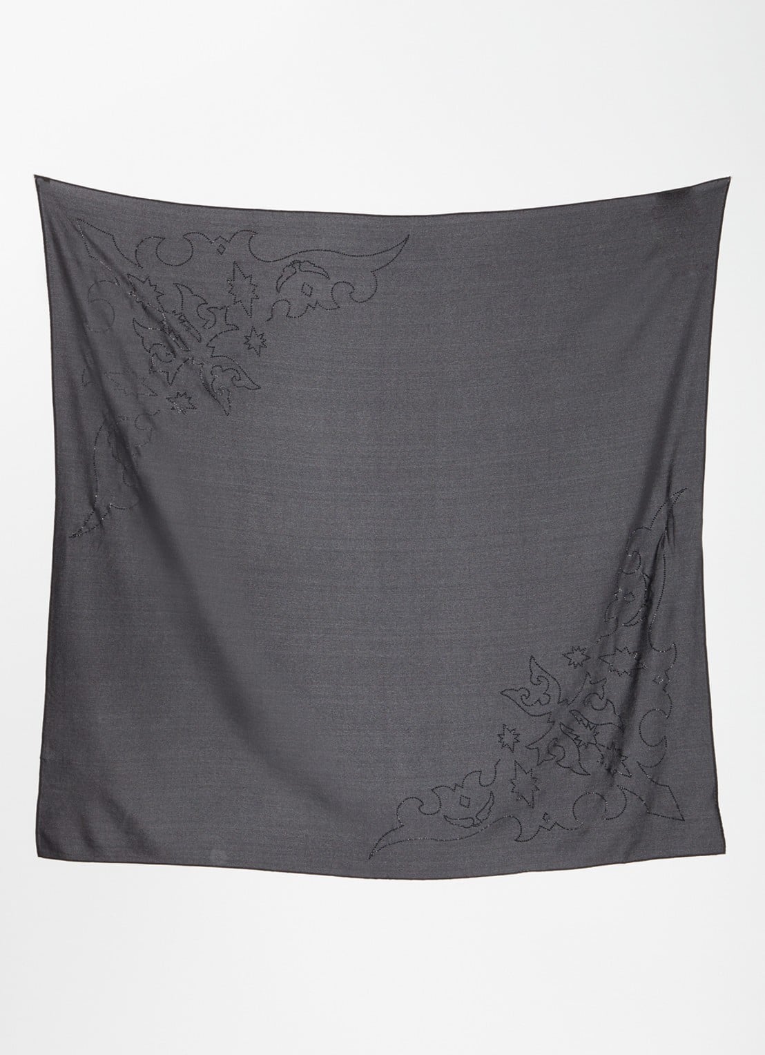 Zadig&Voltaire Blondie Western sjaal van zijde met strass 85 x 85 cm - detail zwart