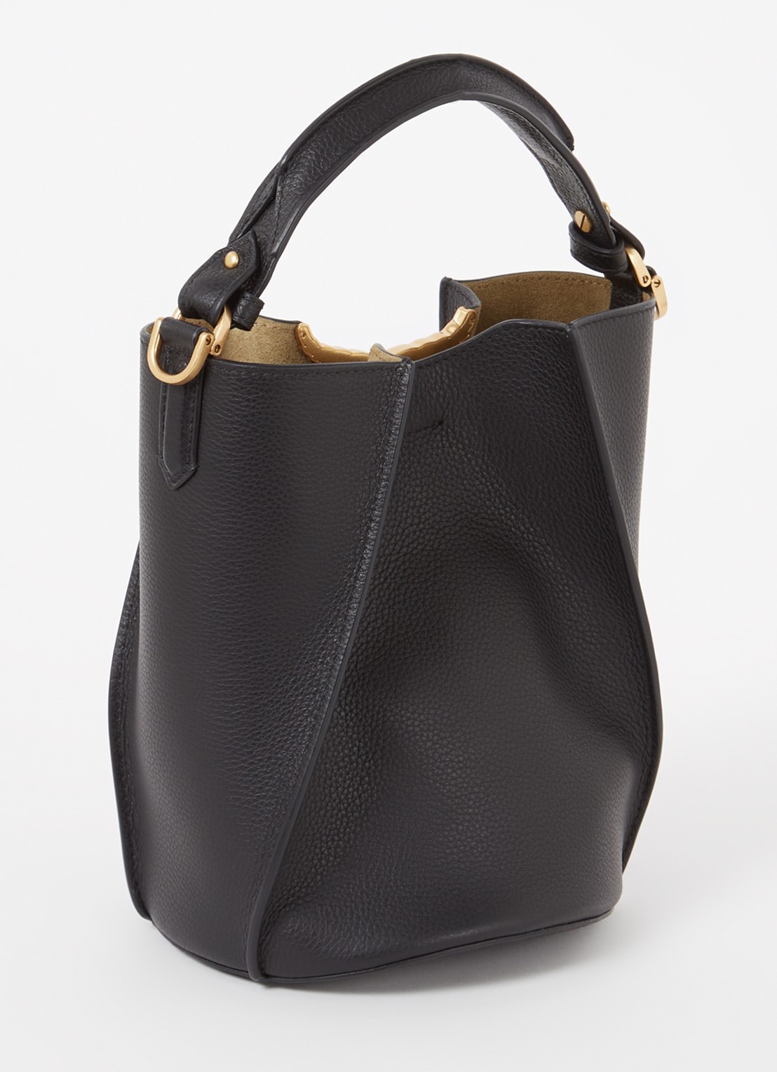 Zadig&Voltaire Borderline buckettas van leer met afneembare schouderriem  - achterkant 3 zwart