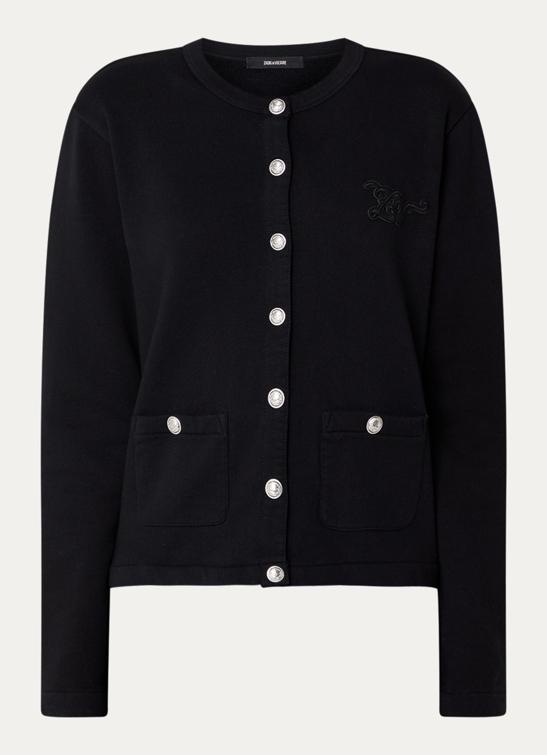 Zadig&Voltaire Cama vest met logo - voorkant 2 zwart