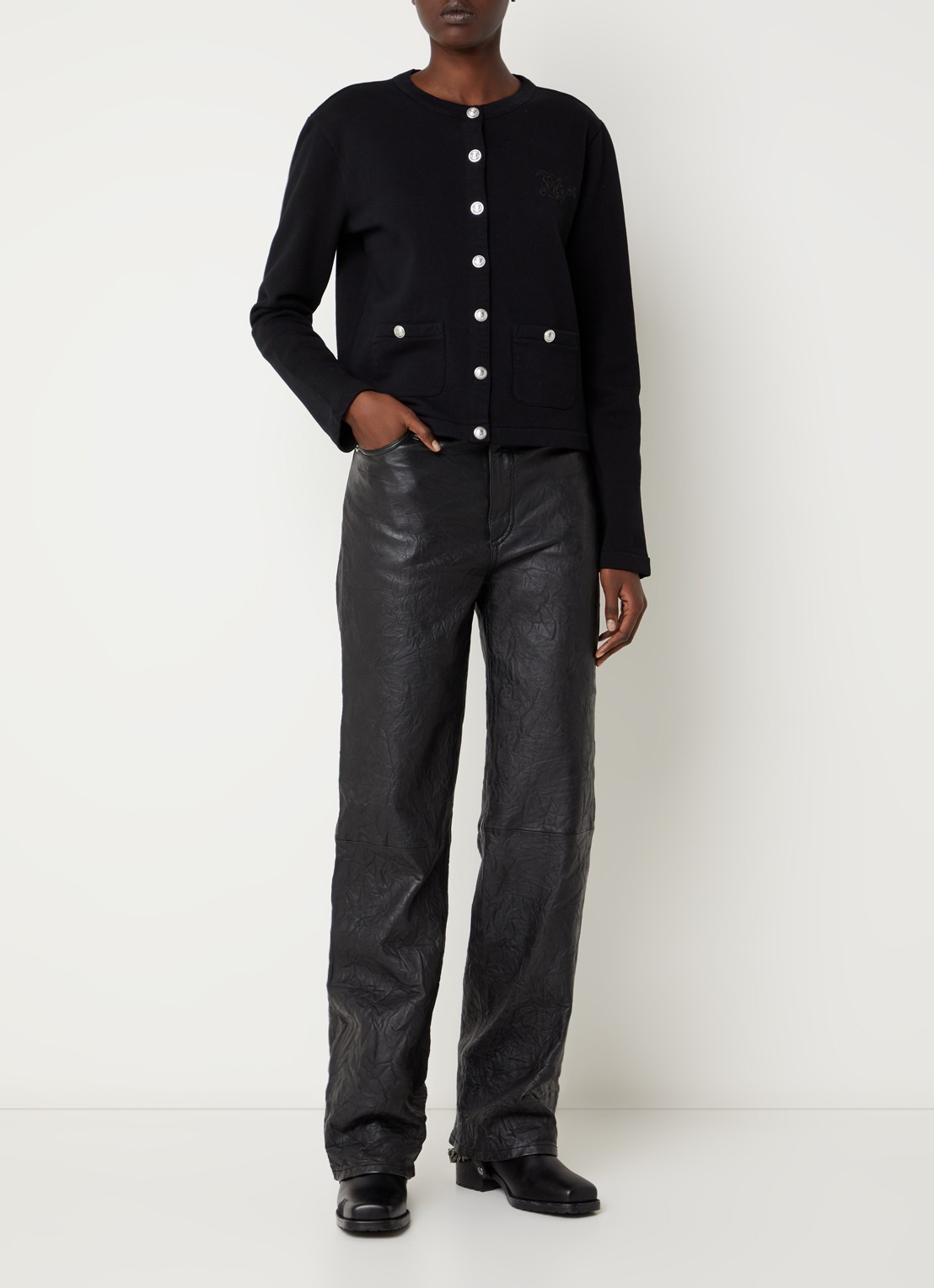 Zadig&Voltaire Cama vest met logo - voorkant 3 zwart