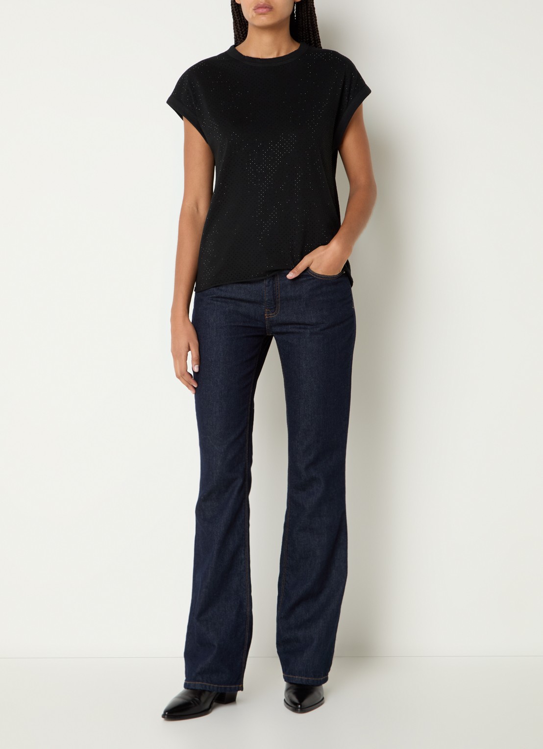 Zadig&Voltaire Cecilia top met strass - voorkant 2 zwart