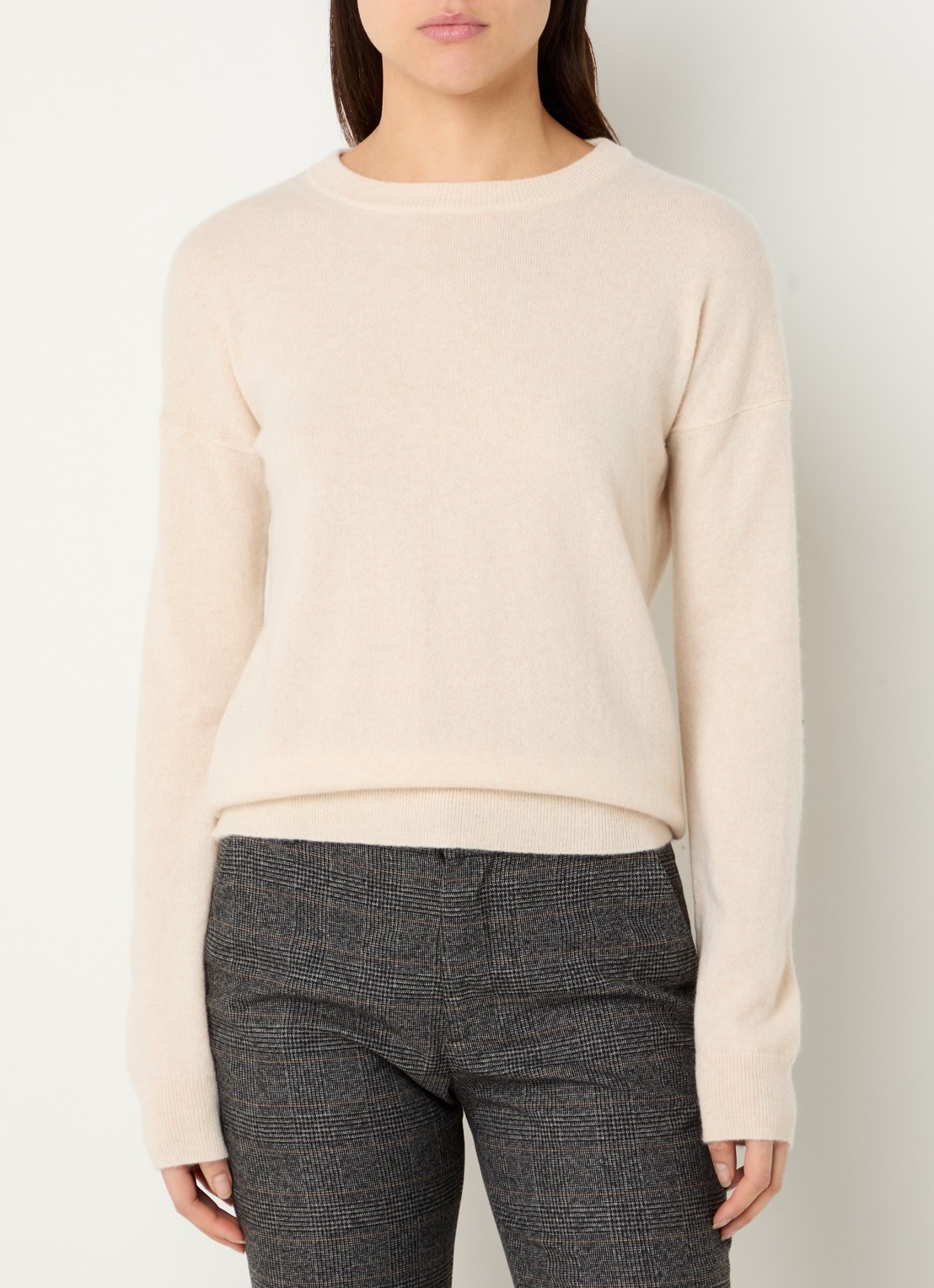 Zadig&Voltaire Cici fijngebreide trui van kasjmier met details van schapenleer - detail 4 creme