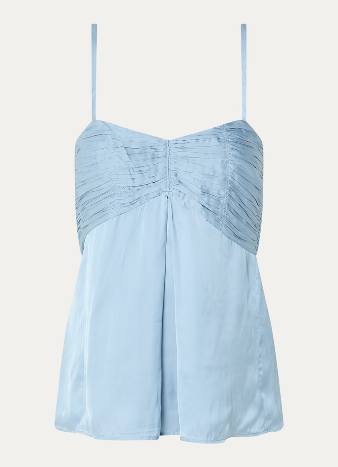 Zadig&Voltaire Cippie top van satijn - voorkant 3 donkerblauw