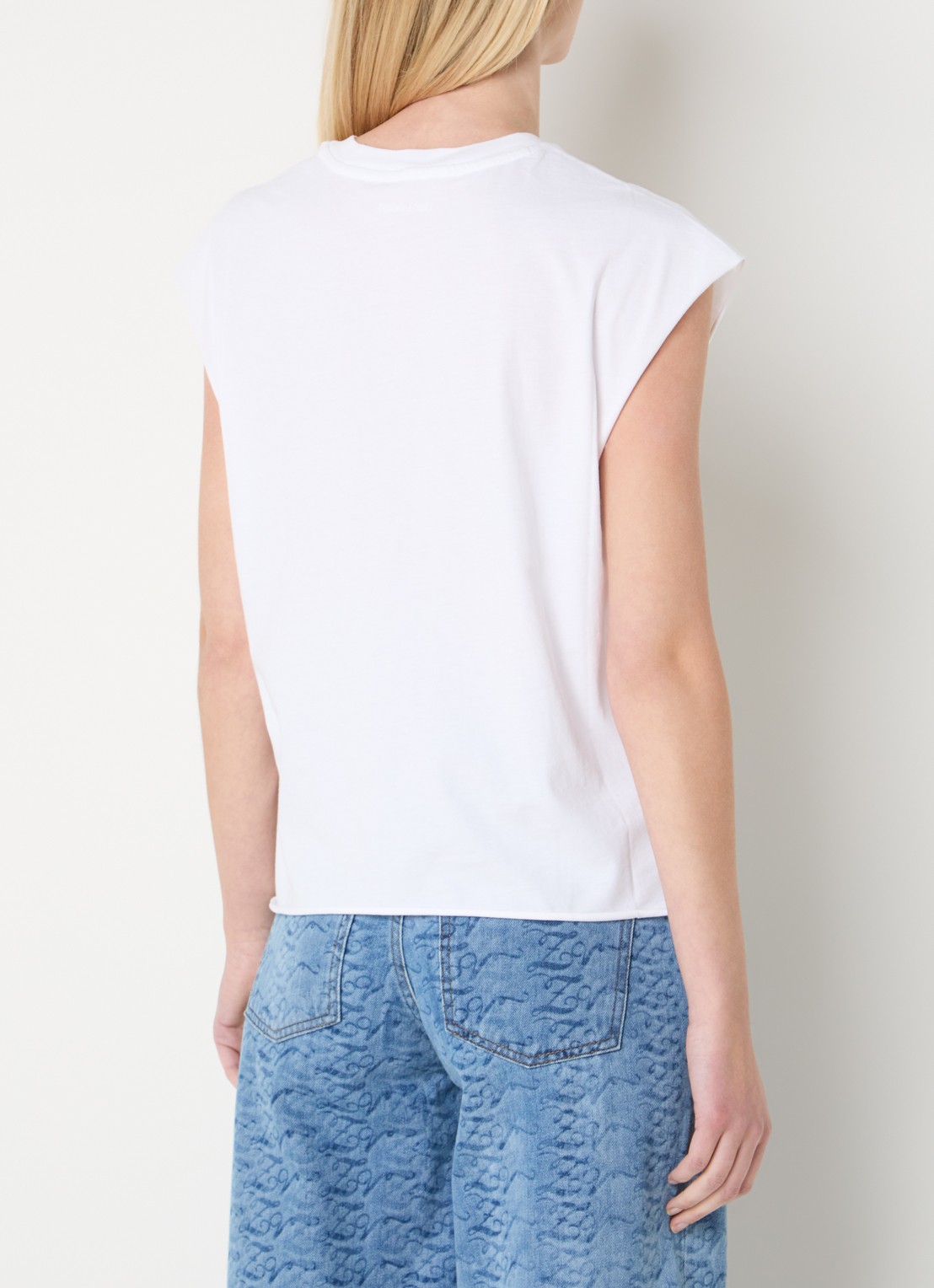 Zadig&Voltaire Cloe Cascade T-shirt met print en strass - achterkant wit