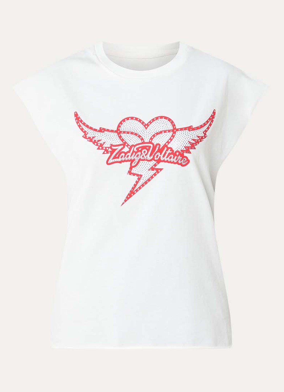 Zadig&Voltaire Cloe T-shirt met logo- en backprint - voorkant 2 wit