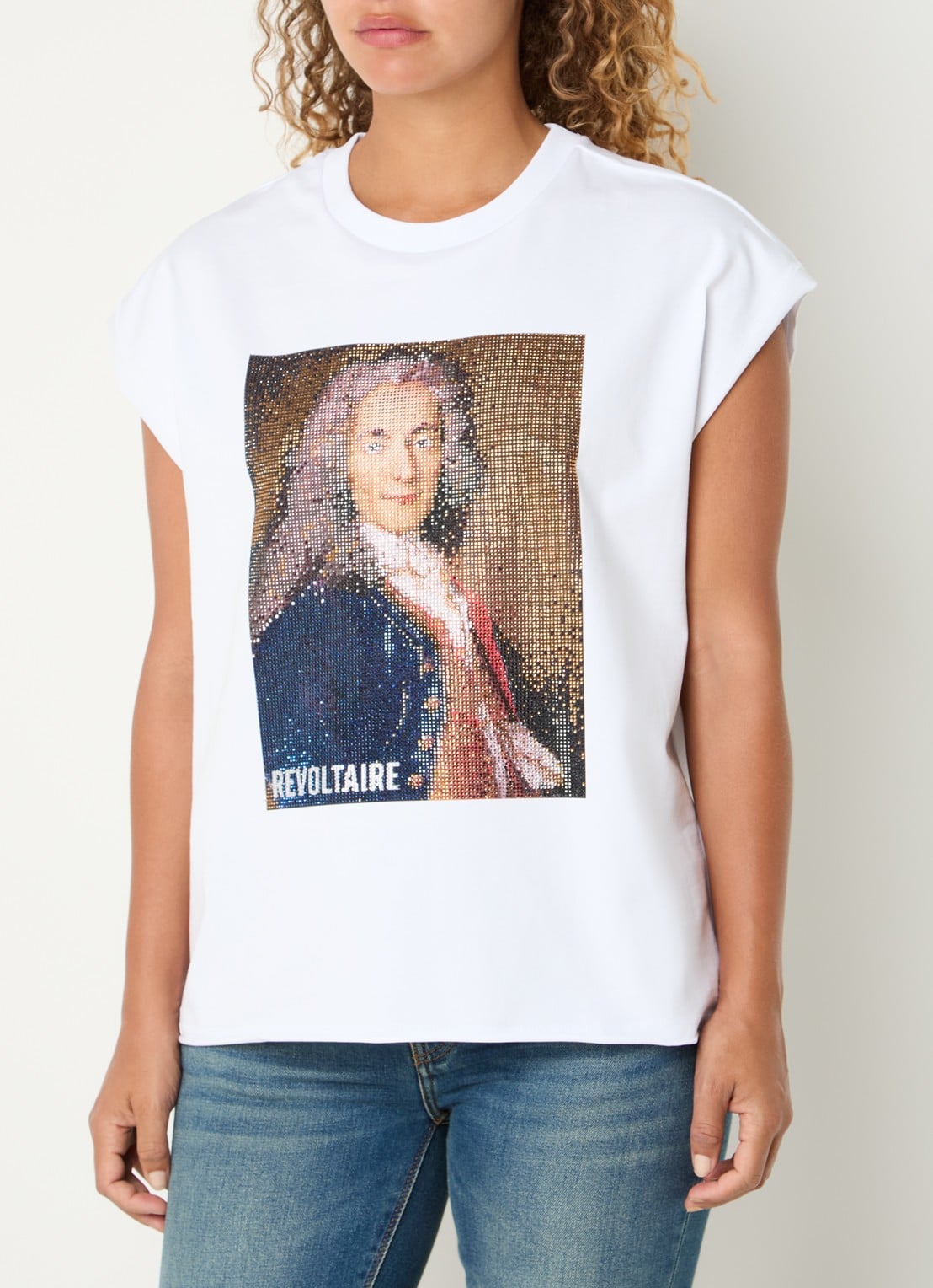 Zadig&Voltaire Cloex T-shirt met strass - detail 2 wit