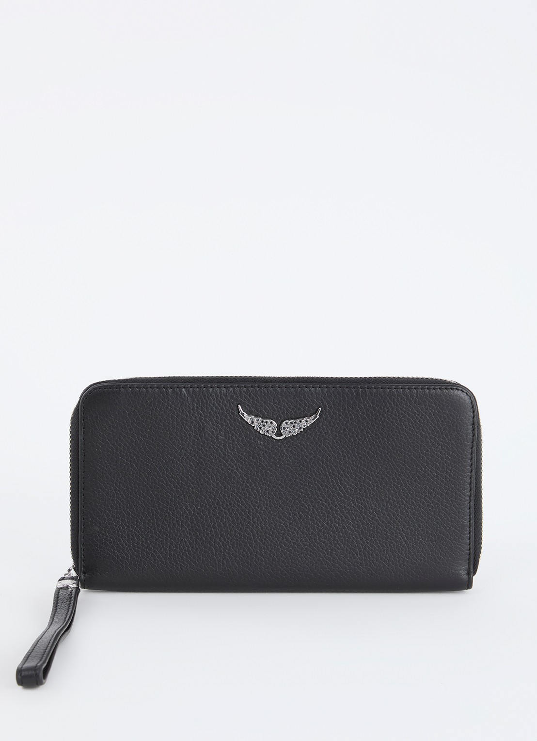 Zadig&Voltaire Compagnon portemonnee van leer - voorkant zwart