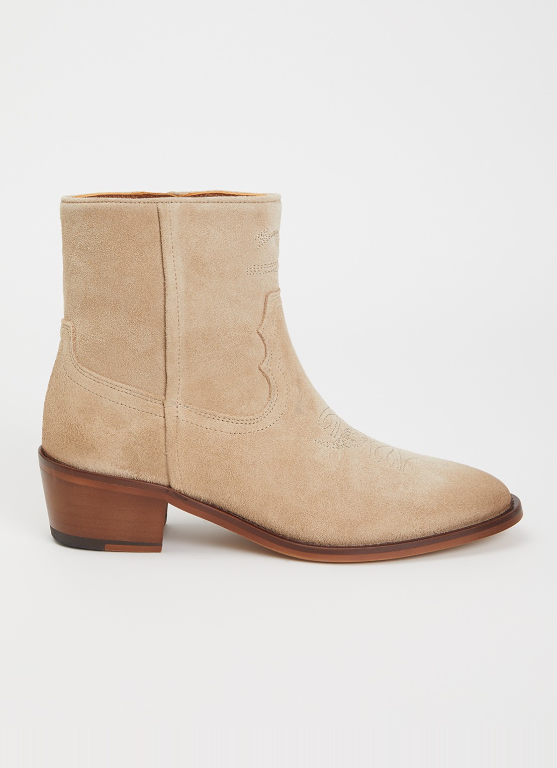 Zadig&Voltaire Cowboylaars van suède - voorkant beige