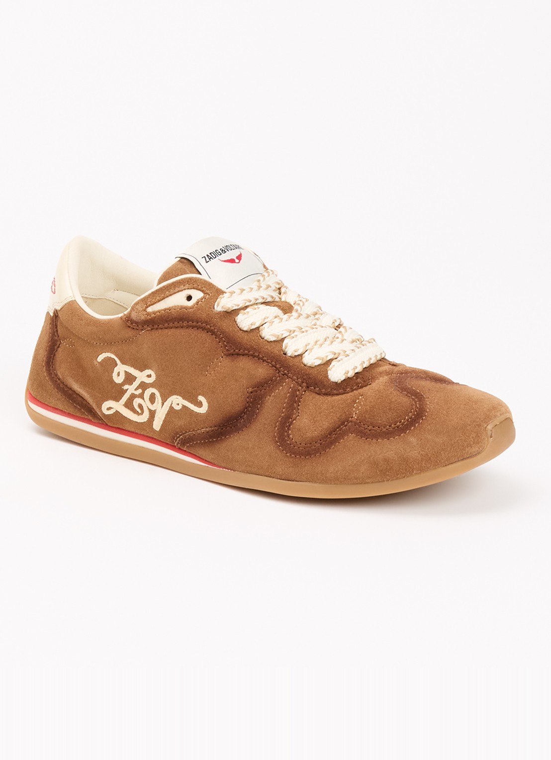 Zadig&Voltaire Dance sneaker van suède - voorkant cognac