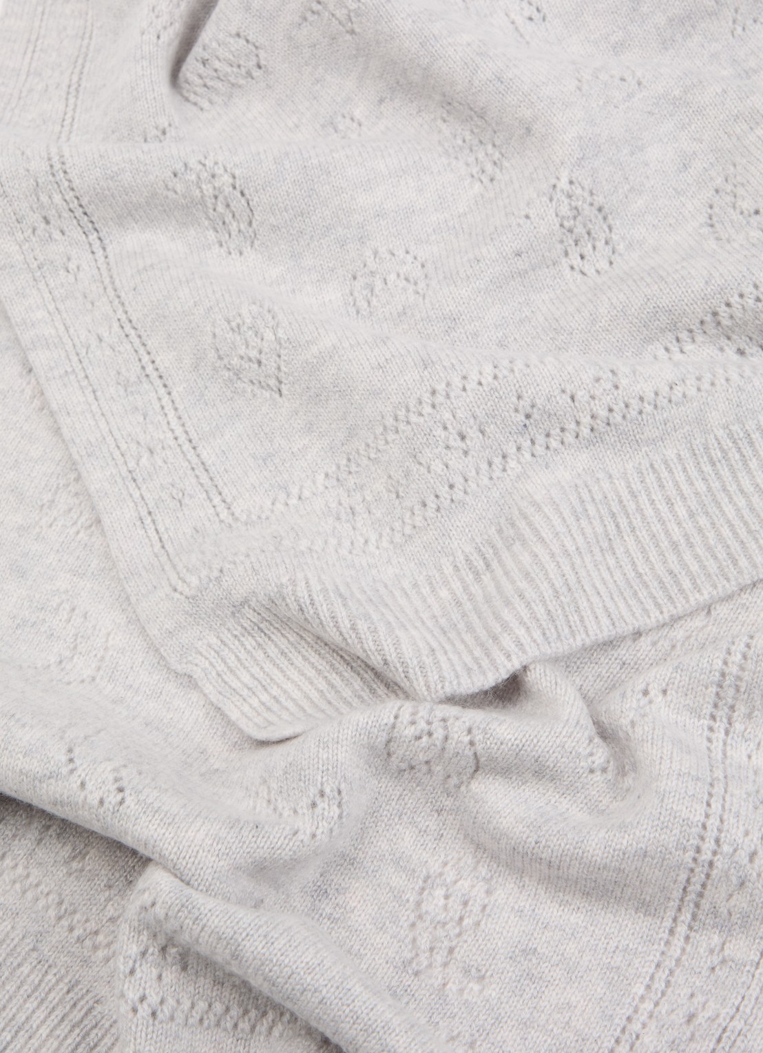 Zadig&Voltaire Demi Pointelle sjaal in kasjmierblend 210 x 40 cm - detail 3 lichtgrijs