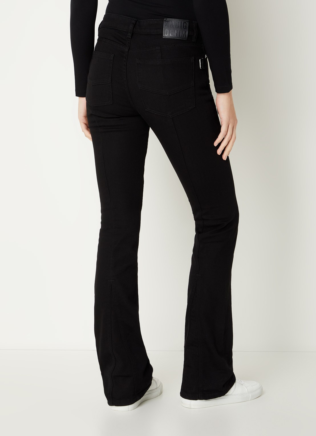 Zadig&Voltaire Eclipse high waist flared jeans met steekzakken - achterkant 4 zwart