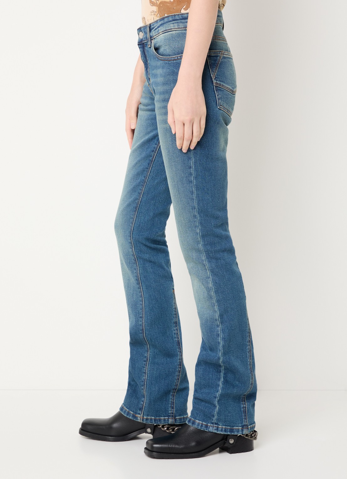 Zadig&Voltaire Eclipse high waist flared jeans met steekzakken - detail 2 indigo