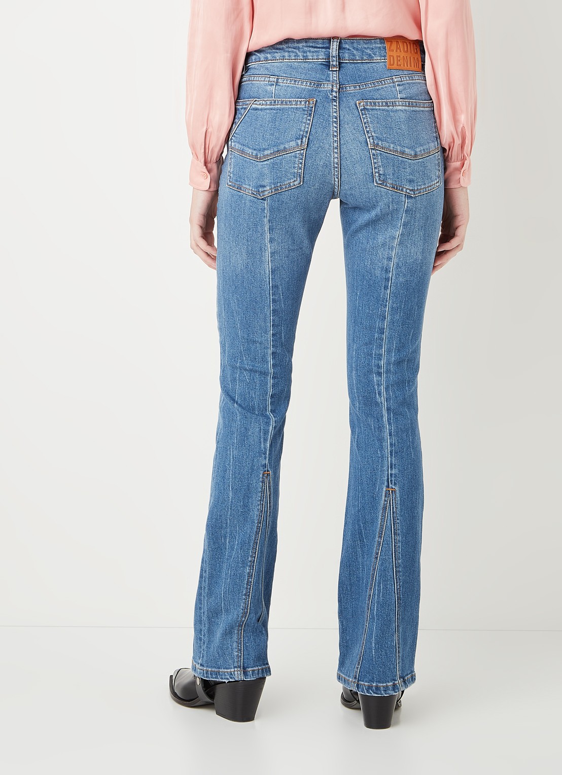 Zadig&Voltaire Eclipse low waist flared jeans met stretch - achterkant 5 indigo