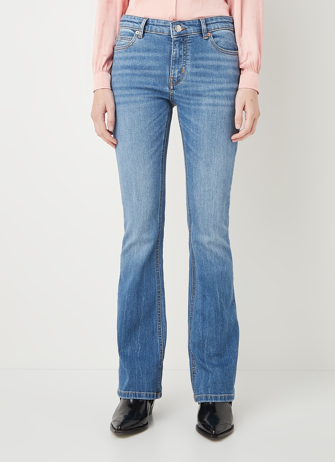 Zadig&Voltaire Eclipse low waist flared jeans met stretch - detail 3 indigo