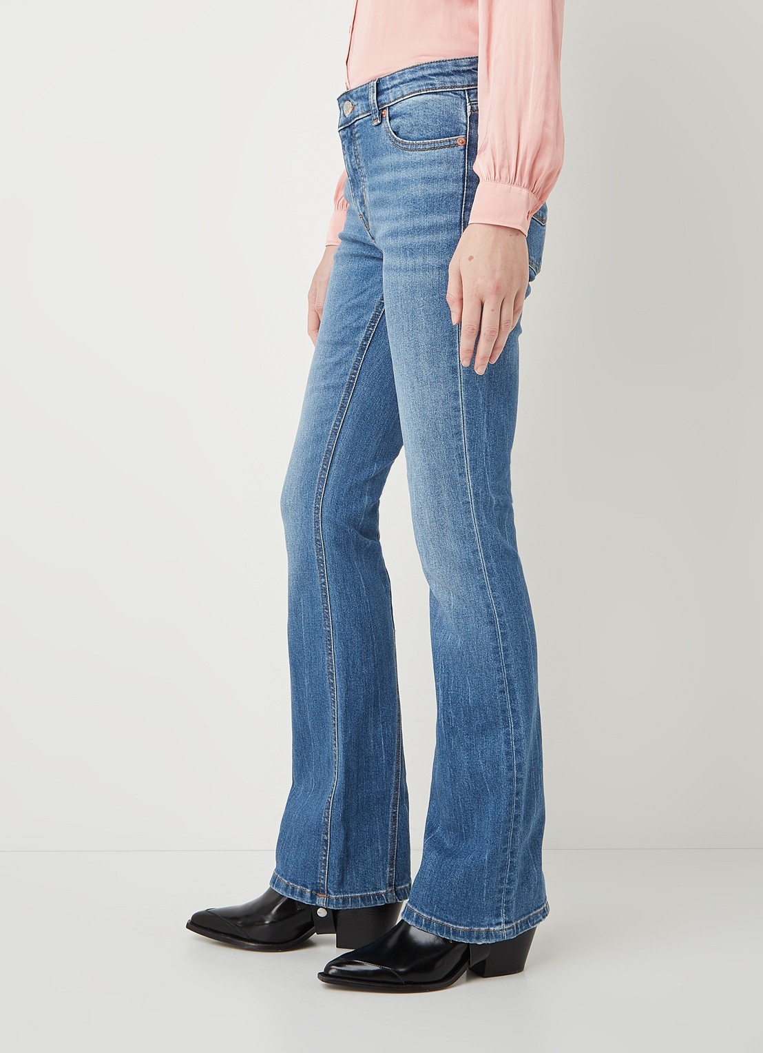 Zadig&Voltaire Eclipse low waist flared jeans met stretch - detail 4 indigo