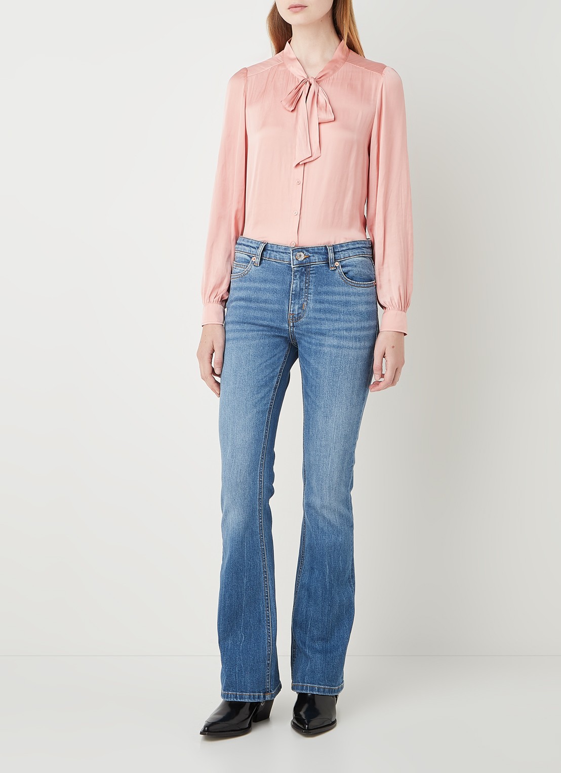 Zadig&Voltaire Eclipse low waist flared jeans met stretch - voorkant 2 indigo