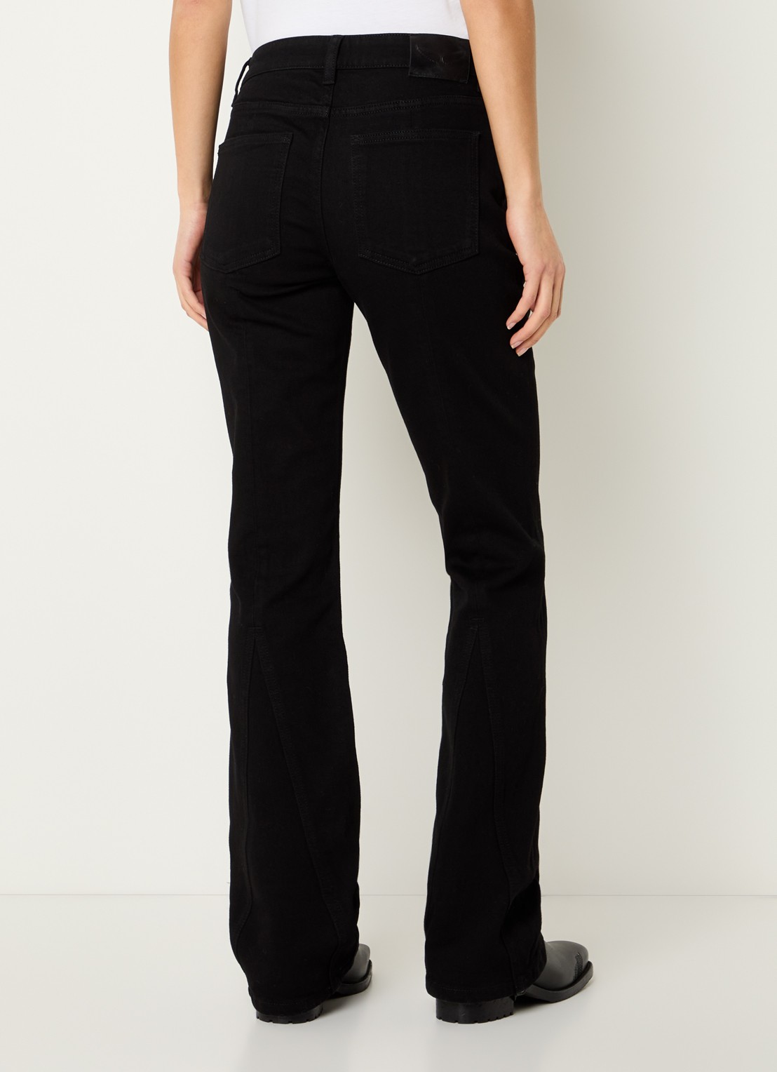 Zadig&Voltaire Eclipse mid waist bootcut jeans met gekleurde wassing - achterkant 3 zwart