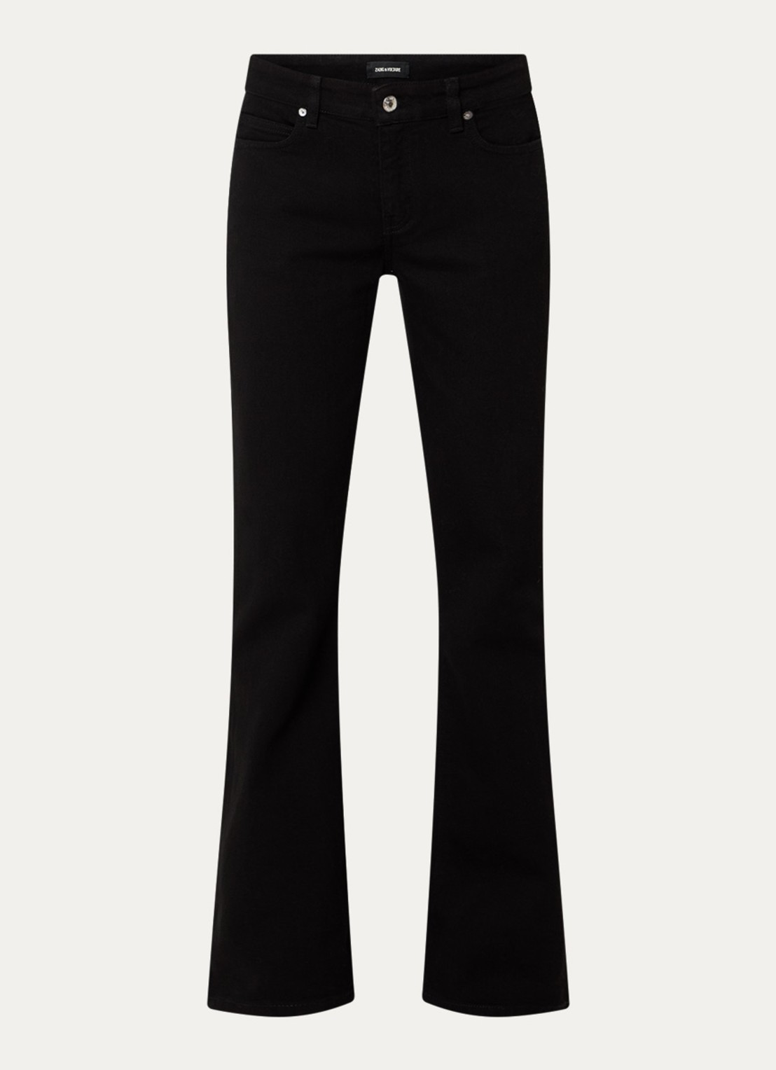Zadig&Voltaire Eclipse mid waist bootcut jeans met gekleurde wassing - voorkant zwart