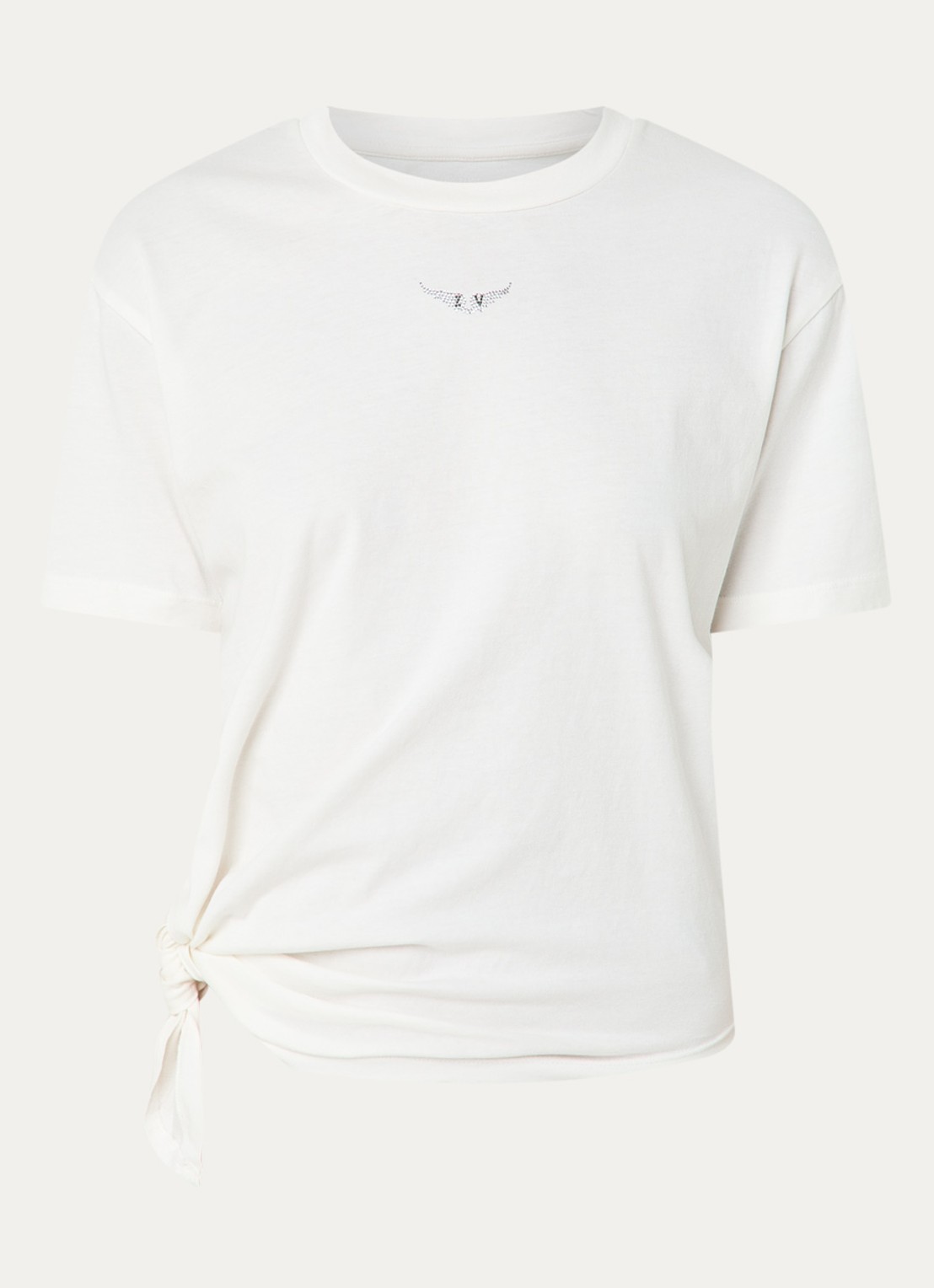 Zadig&Voltaire Edda T-shirt met logo en strass - voorkant 2 wit