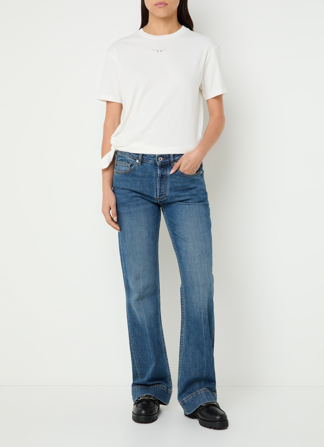 Zadig&Voltaire Edda T-shirt met logo en strass - voorkant 3 wit