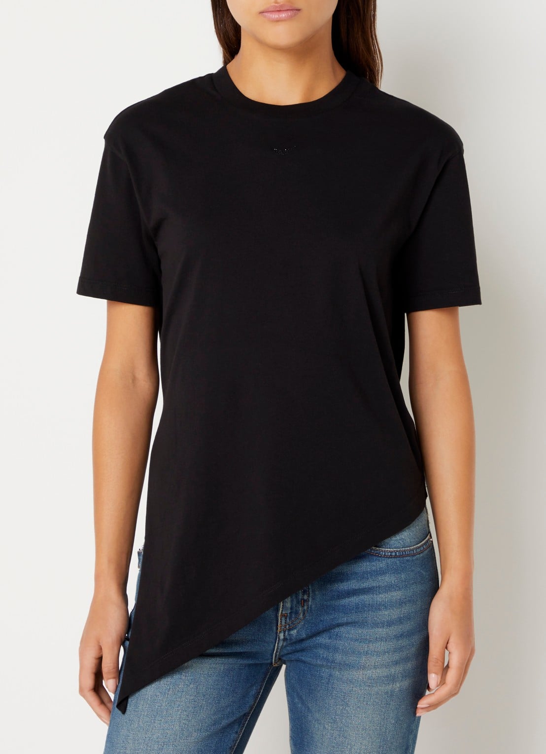 Zadig&Voltaire Edda T-shirt met logo en strass - detail zwart