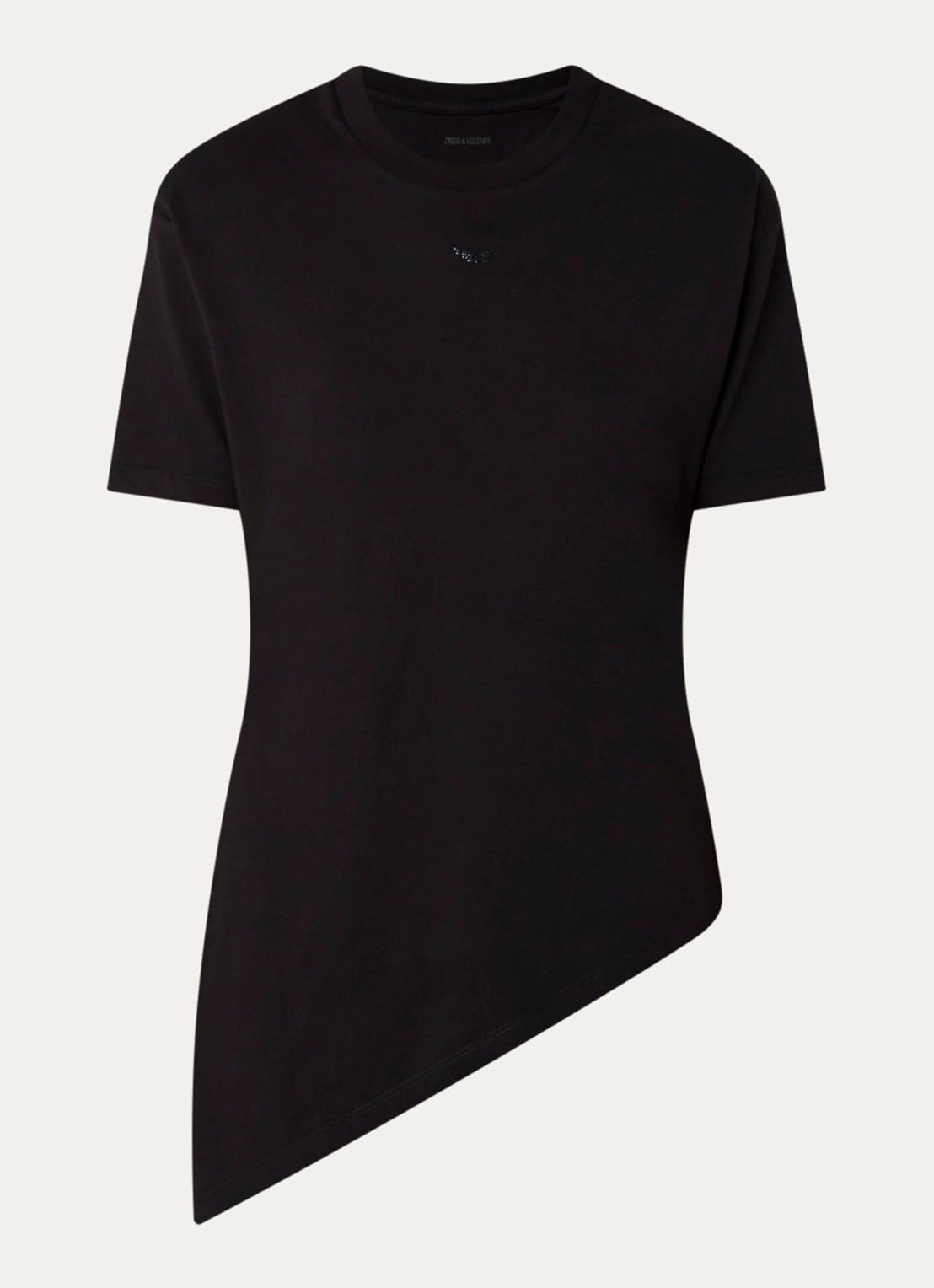 Zadig&Voltaire Edda T-shirt met logo en strass - voorkant 3 zwart