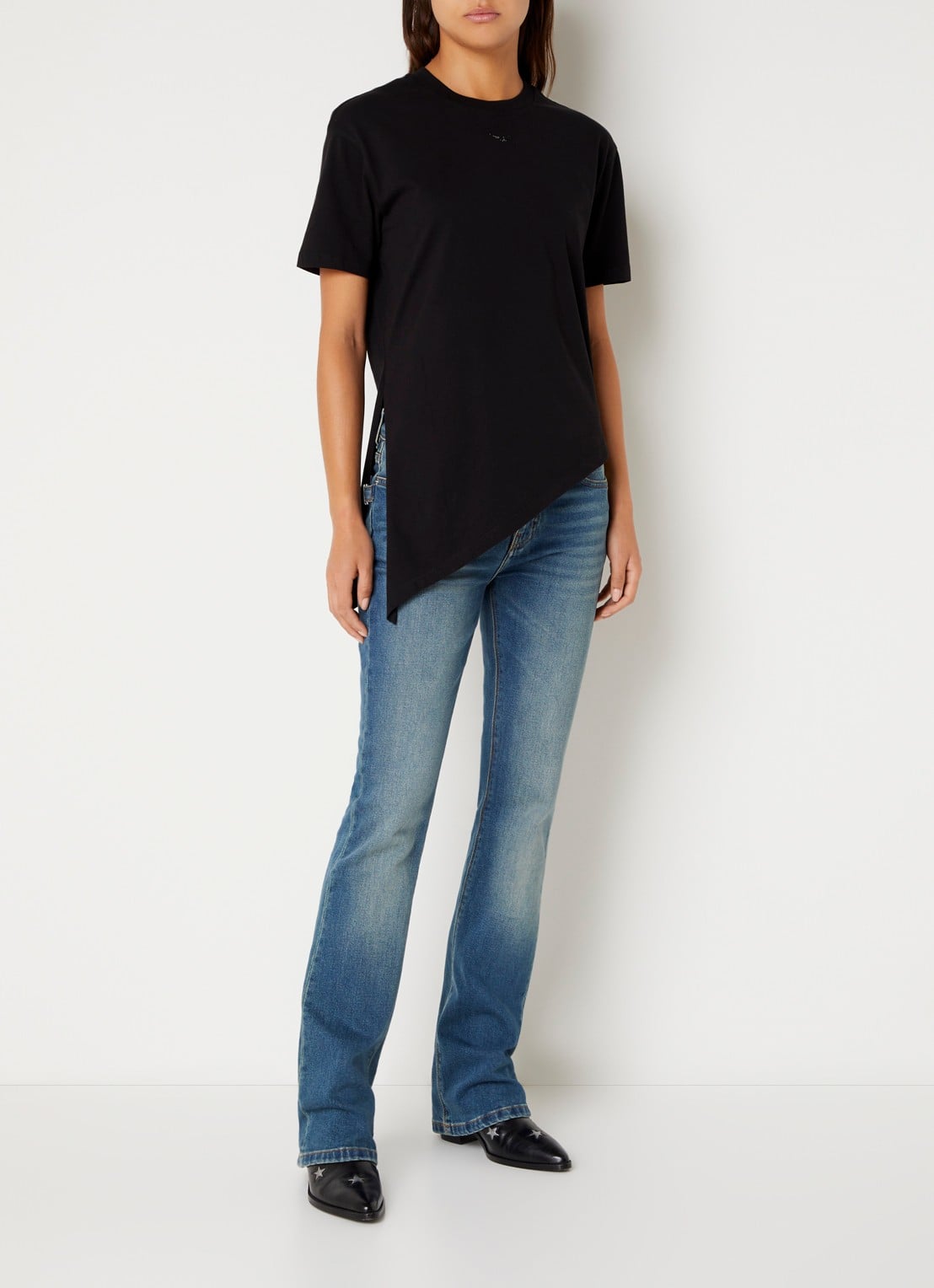 Zadig&Voltaire Edda T-shirt met logo en strass - voorkant 4 zwart