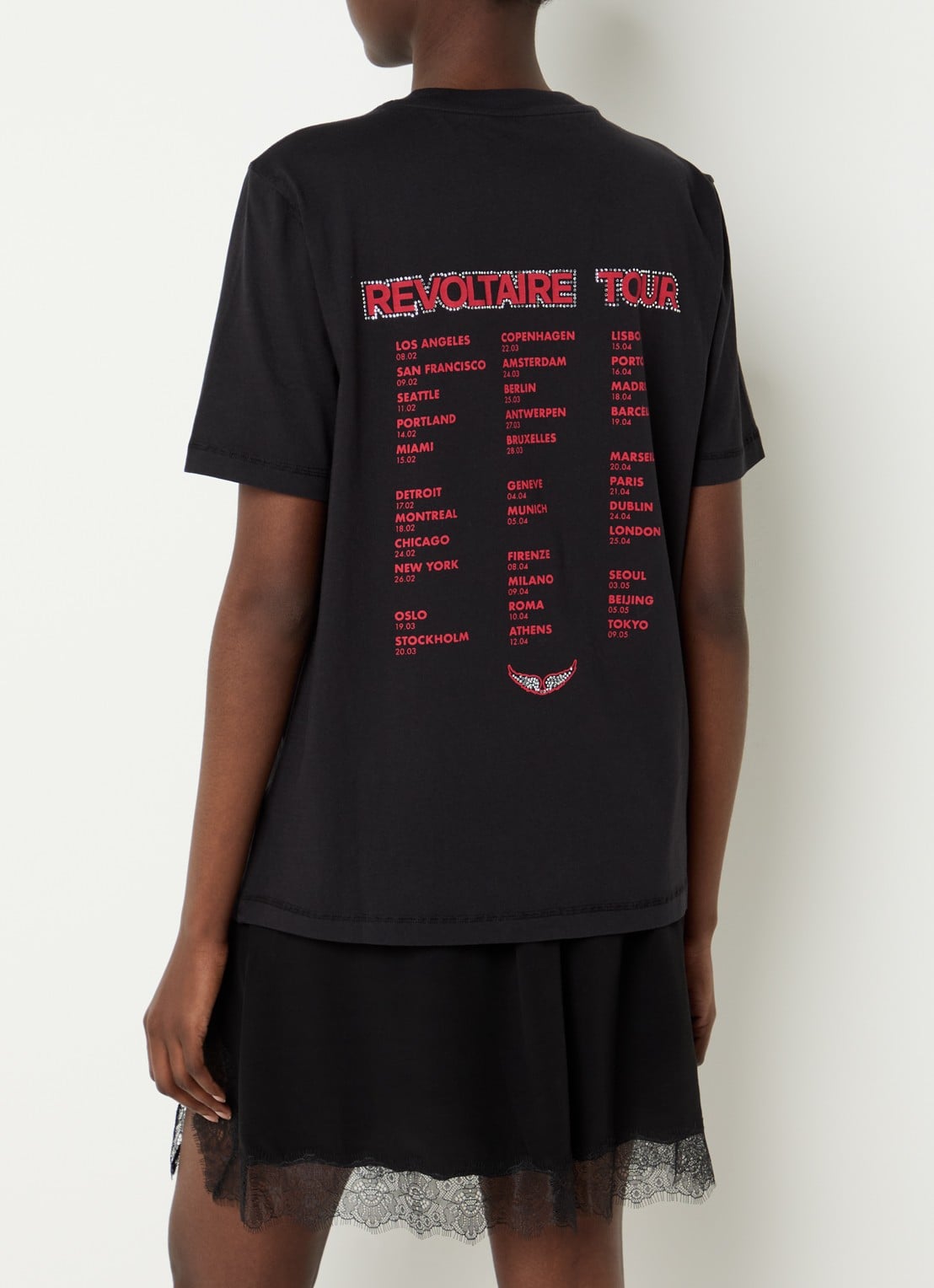 Zadig&Voltaire Edwin HC T-shirt met strass - achterkant zwart
