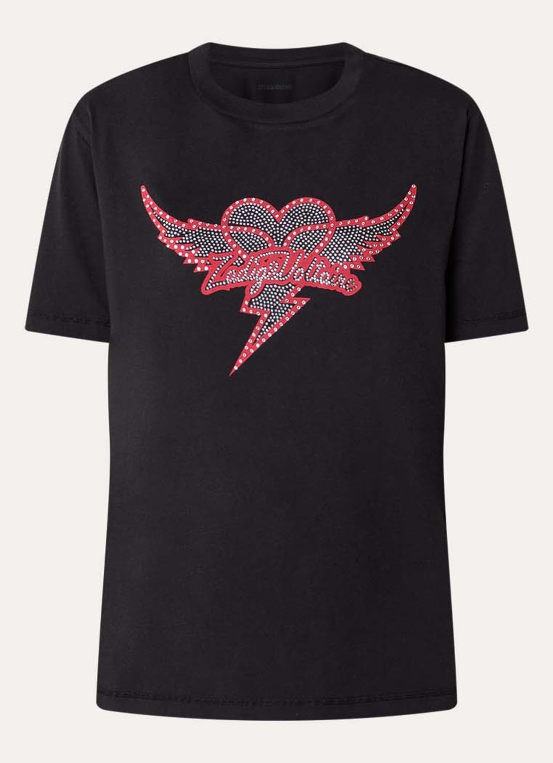 Zadig&Voltaire Edwin HC T-shirt met strass - voorkant 2 zwart