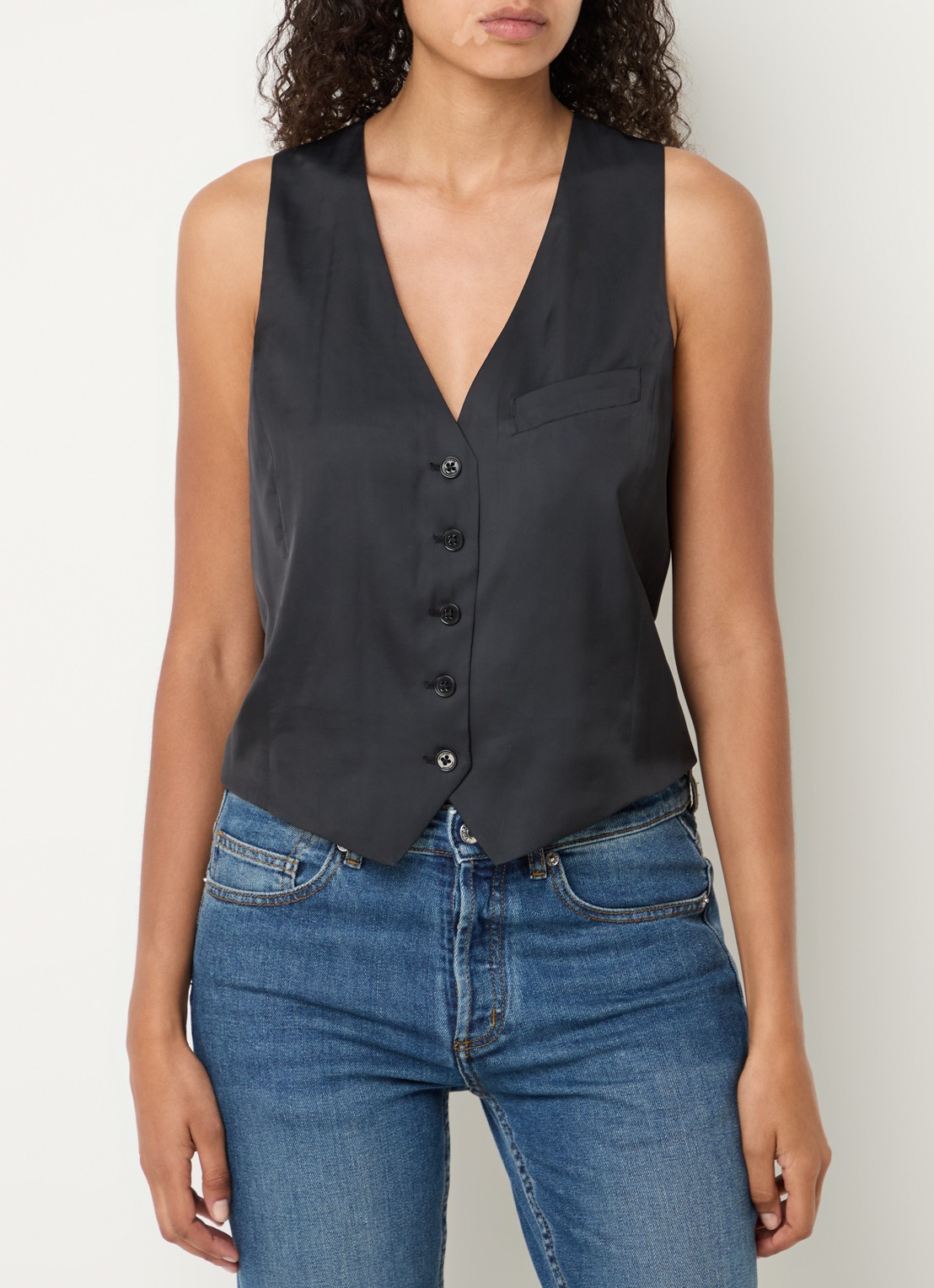 Zadig&Voltaire Emaux gilet van satijn - detail 3 zwart