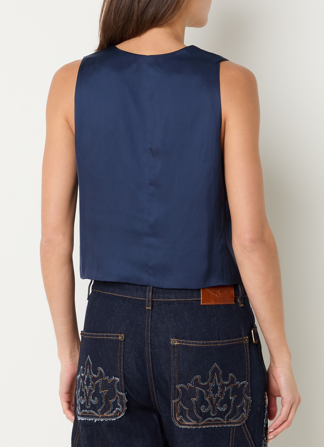 Zadig&Voltaire Emaux gilet van satijn - achterkant royalblauw