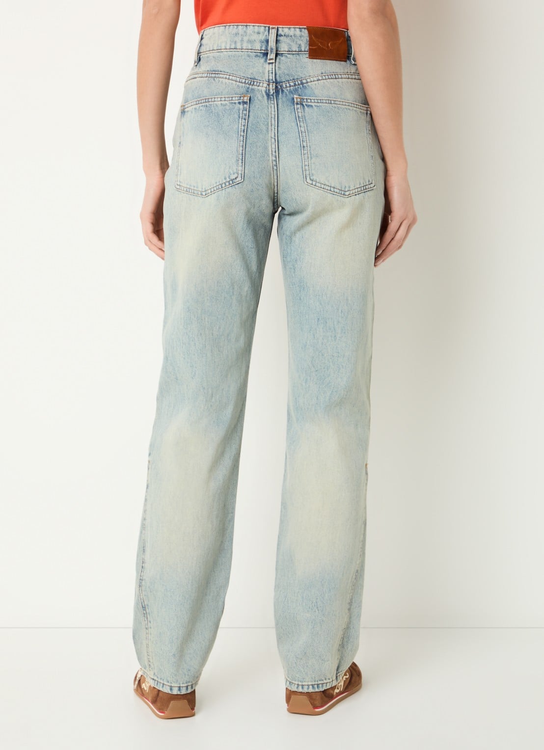 Zadig&Voltaire Ete high waist straight leg jeans met lichte wassing - achterkant indigo
