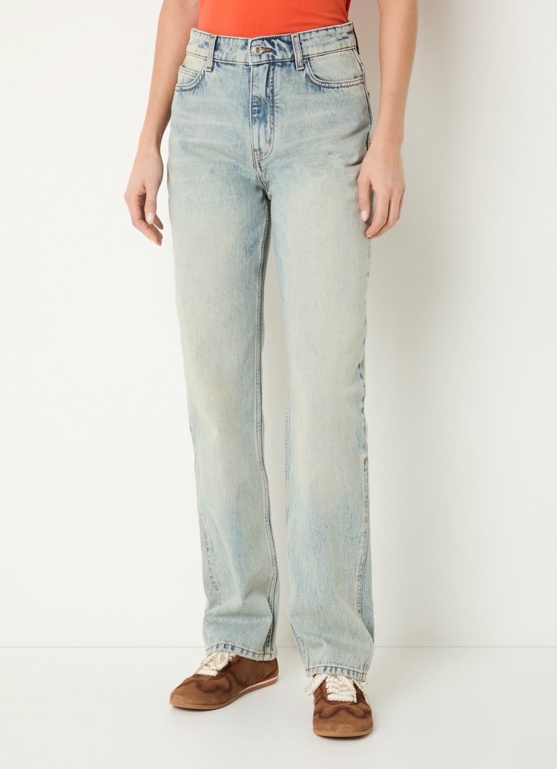 Zadig&Voltaire Ete high waist straight leg jeans met lichte wassing - detail 2 indigo