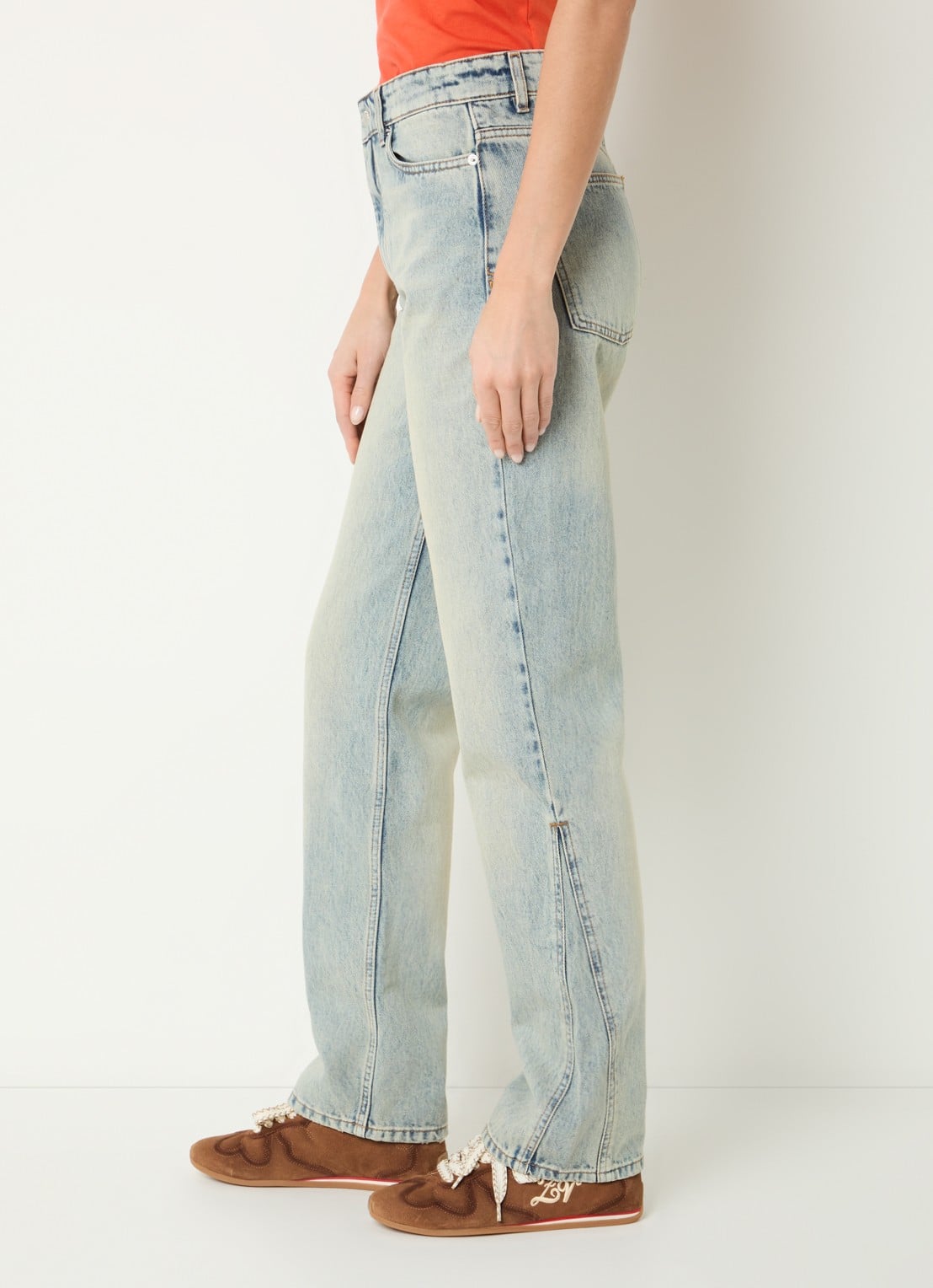Zadig&Voltaire Ete high waist straight leg jeans met lichte wassing - detail 3 indigo
