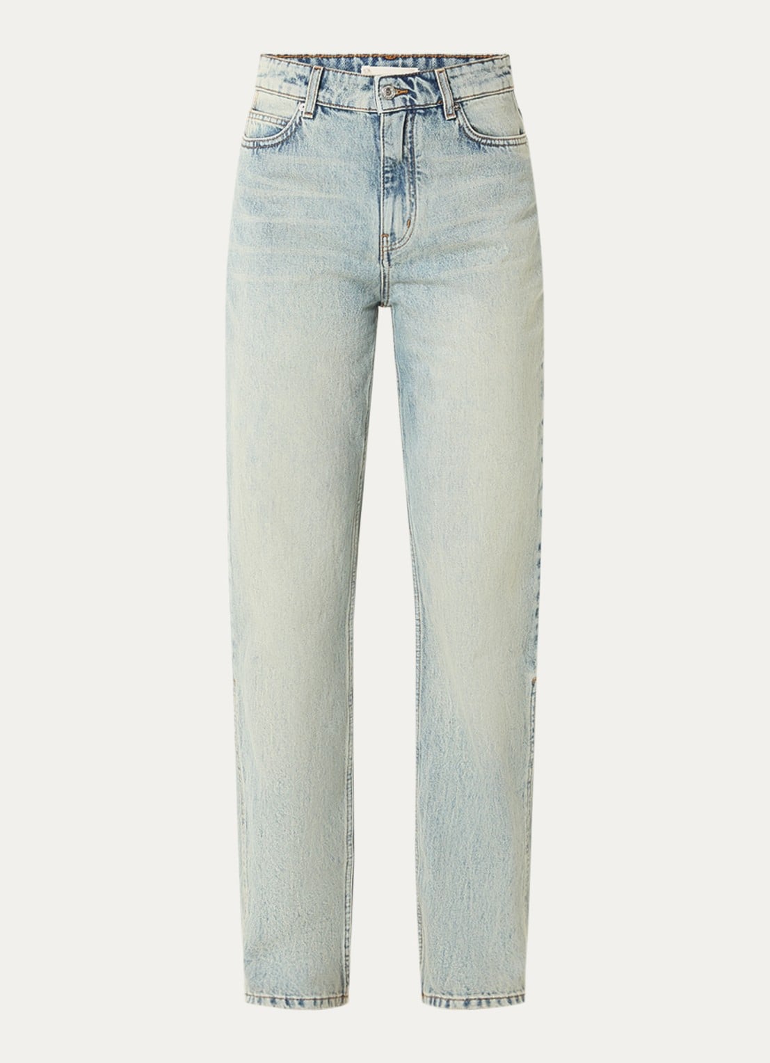 Zadig&Voltaire Ete high waist straight leg jeans met lichte wassing - voorkant 4 indigo