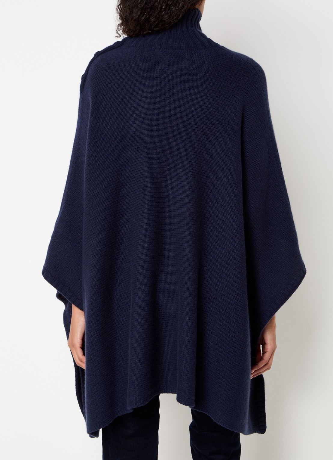 Zadig&Voltaire Fijngebreide poncho van kasjmier met col - achterkant 4 indigo